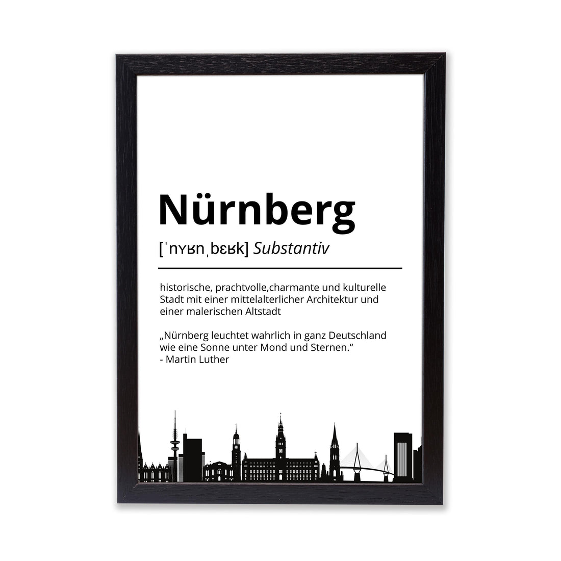 Nürnberg Stadt Poster Definition personalisierbar Städte Poster Wandkunst Poster Wohnung Geschenk Einzug Umzug Heimatstadt Poster
