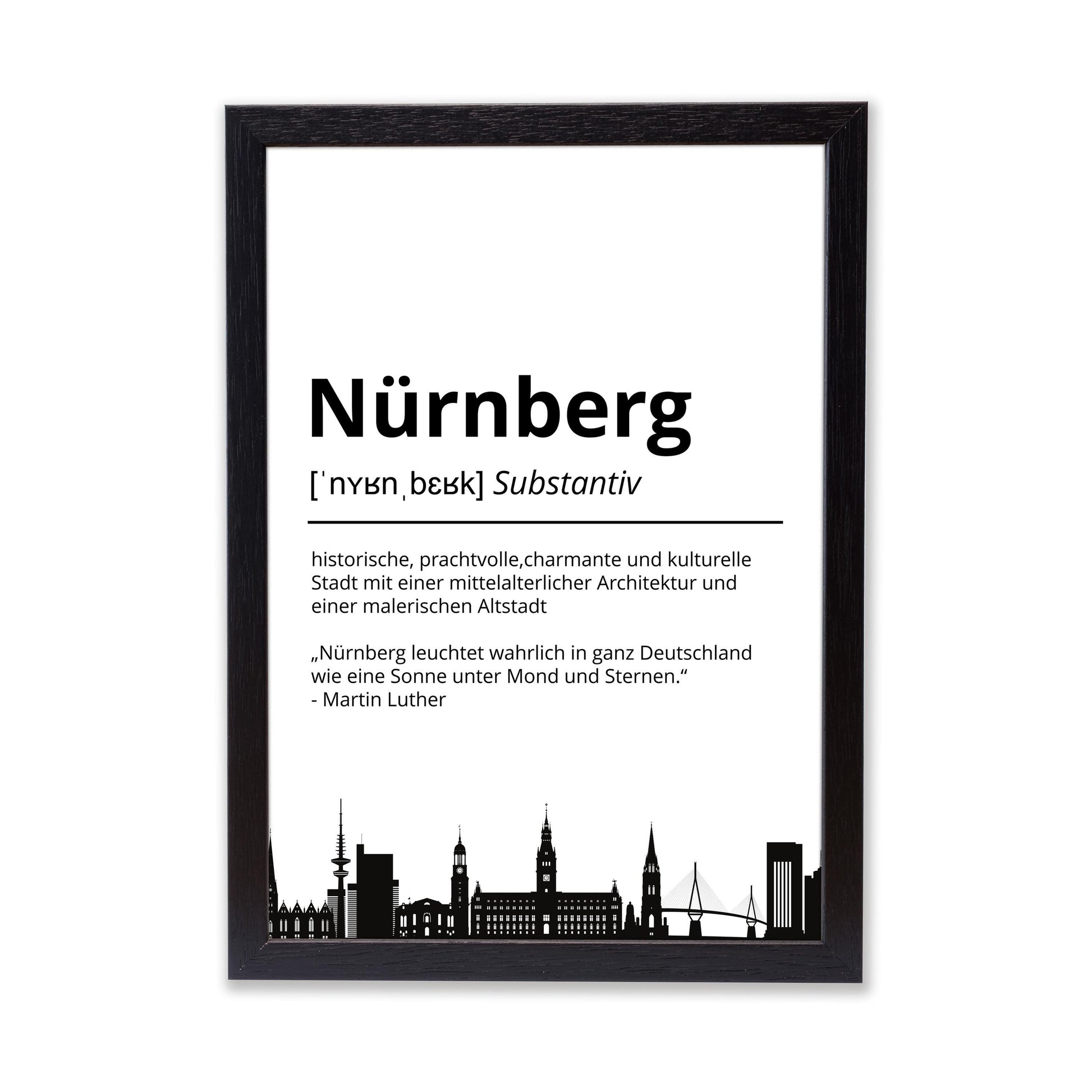 Nürnberg Stadt Poster Definition personalisierbar Städte Poster Wandkunst Poster Wohnung Geschenk Einzug Umzug Heimatstadt Poster