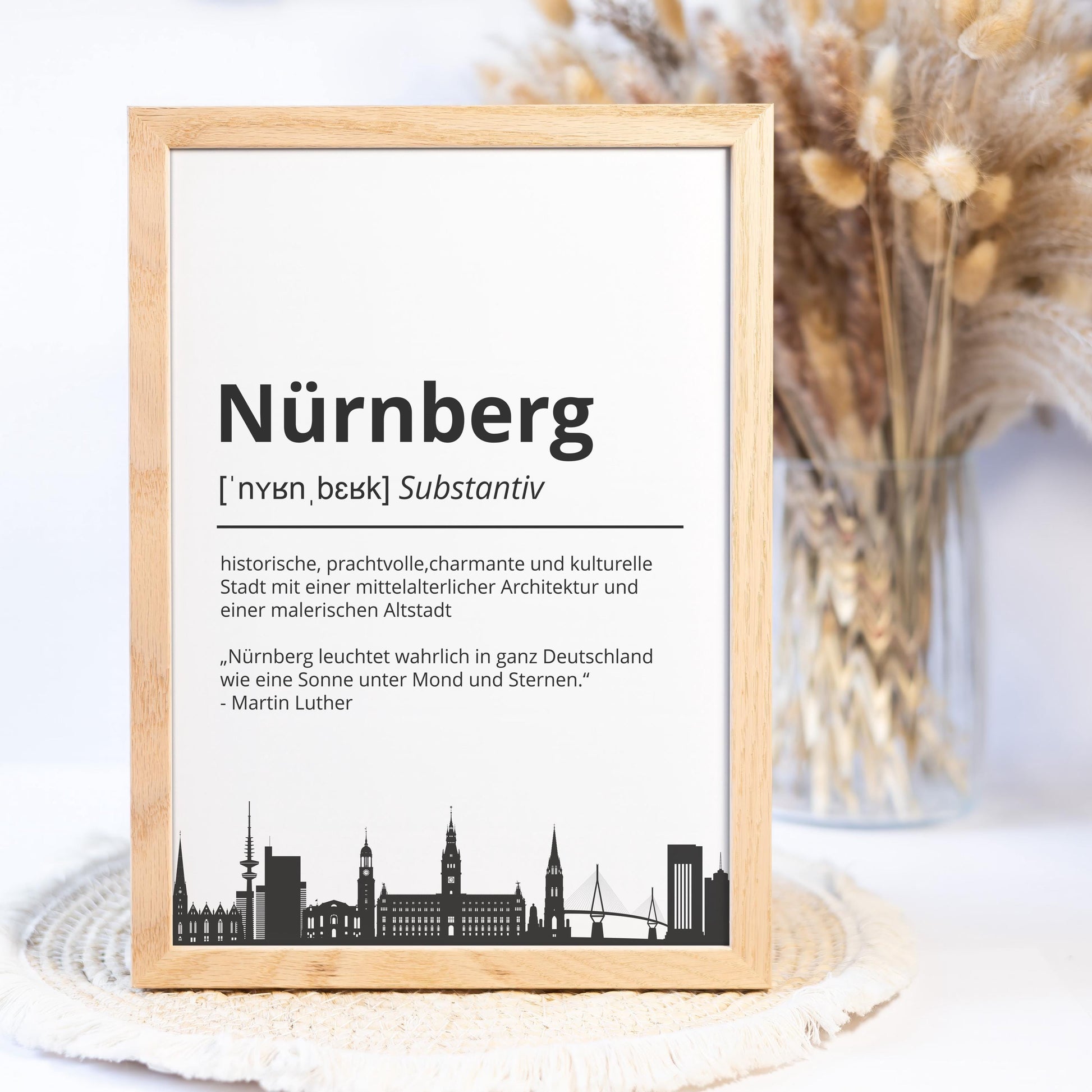Nürnberg Stadt Poster Definition personalisierbar Städte Poster Wandkunst Poster Wohnung Geschenk Einzug Umzug Heimatstadt Poster