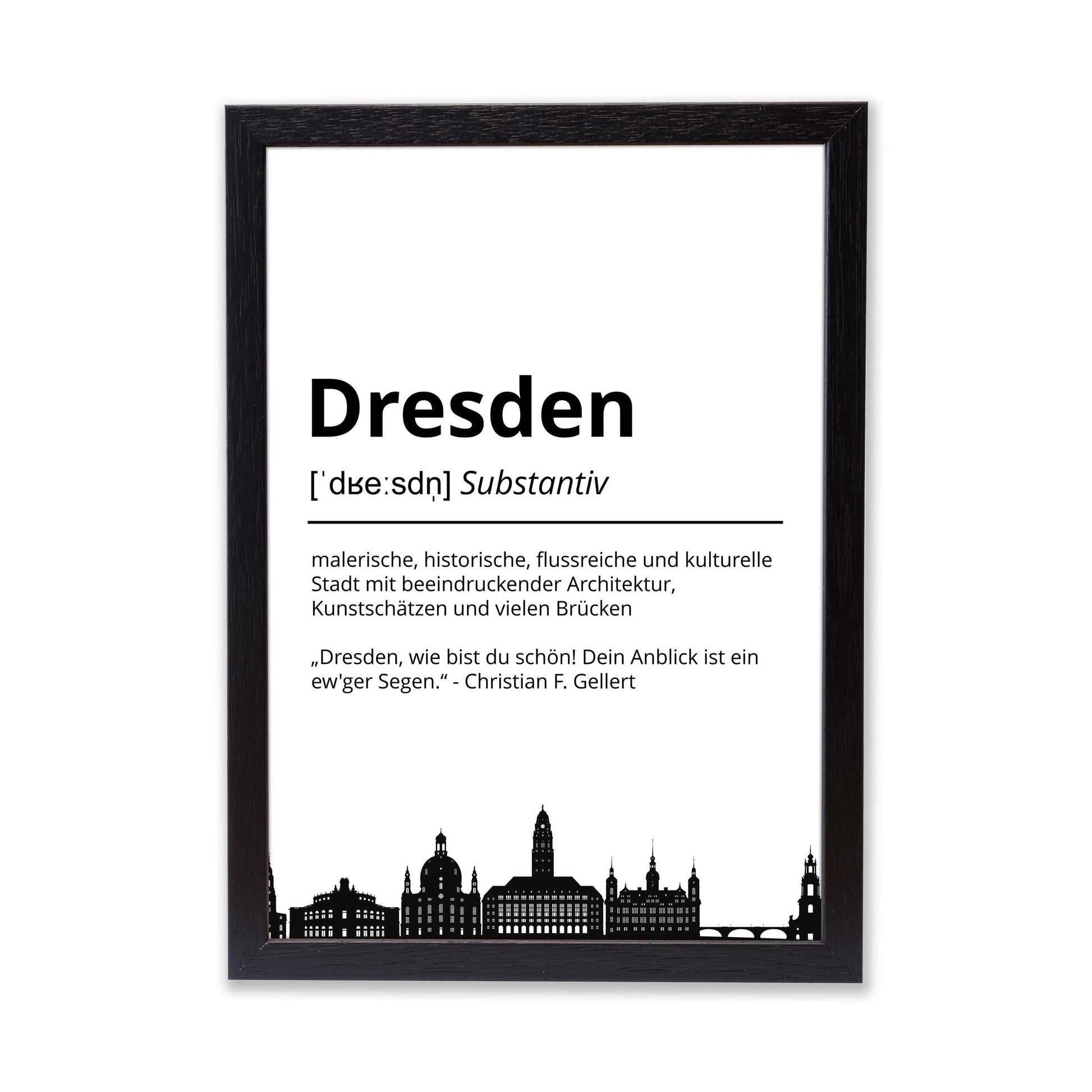 Dresden Stadt Poster Definition personalisierbar Städte Poster Wandkunst Poster Wohnung Geschenk Einzug Umzug Heimatstadt Poster