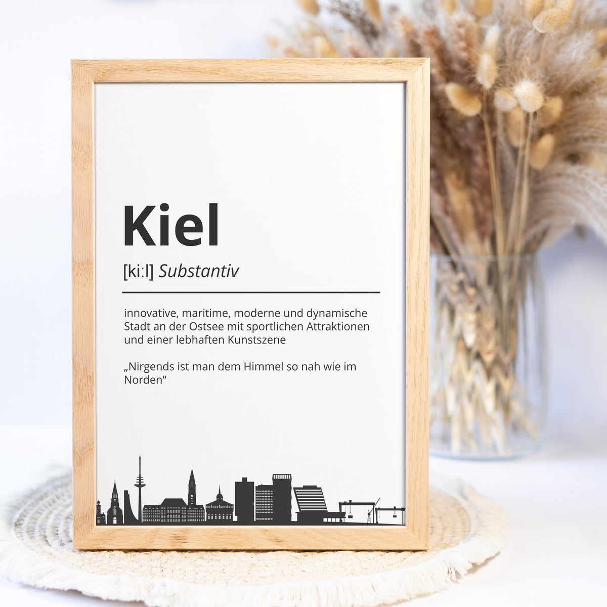 Kiel Stadt Poster Definition personalisierbar Städte Poster Wandkunst Poster Wohnung Geschenk Einzug Umzug Heimatstadt Poster