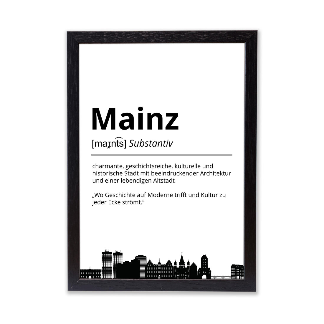 Mainz Stadt Poster Definition personalisierbar Städte Poster Wandkunst Poster Wohnung Geschenk Einzug Umzug Heimatstadt Poster