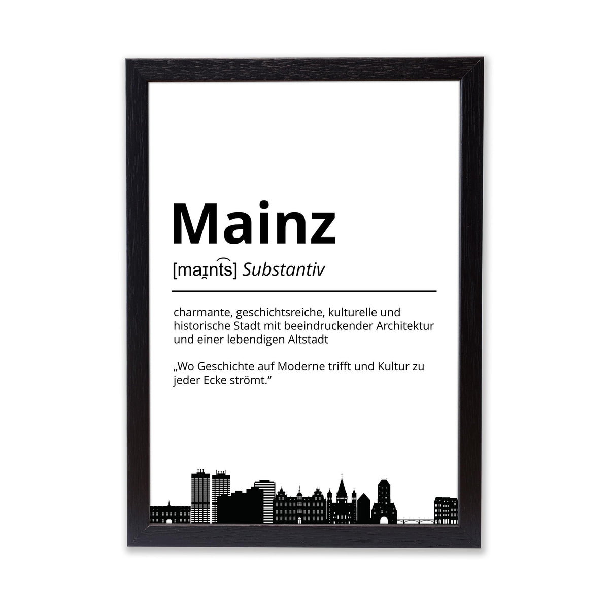 Mainz Stadt Poster Definition personalisierbar Städte Poster Wandkunst Poster Wohnung Geschenk Einzug Umzug Heimatstadt Poster
