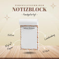 Notizblock Herbst Tiere Design, 10x15 cm, 50 Blatt mit Leimbindung, personalisierbar mit Namen, Handmade