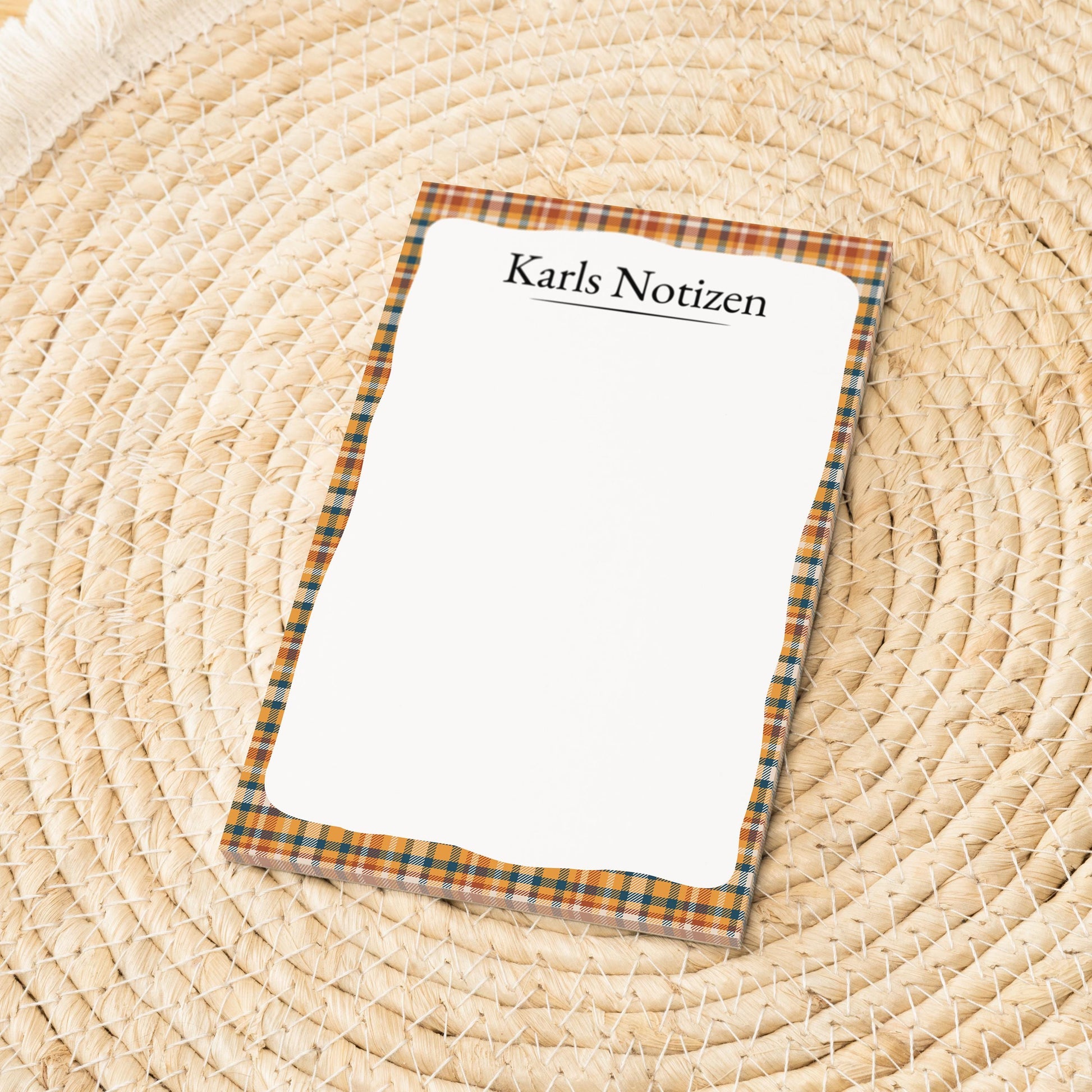 Notizblock Herbst Design, 10x15 cm, 50 Blatt mit Leimbindung, personalisierbar mit Namen, Handmade