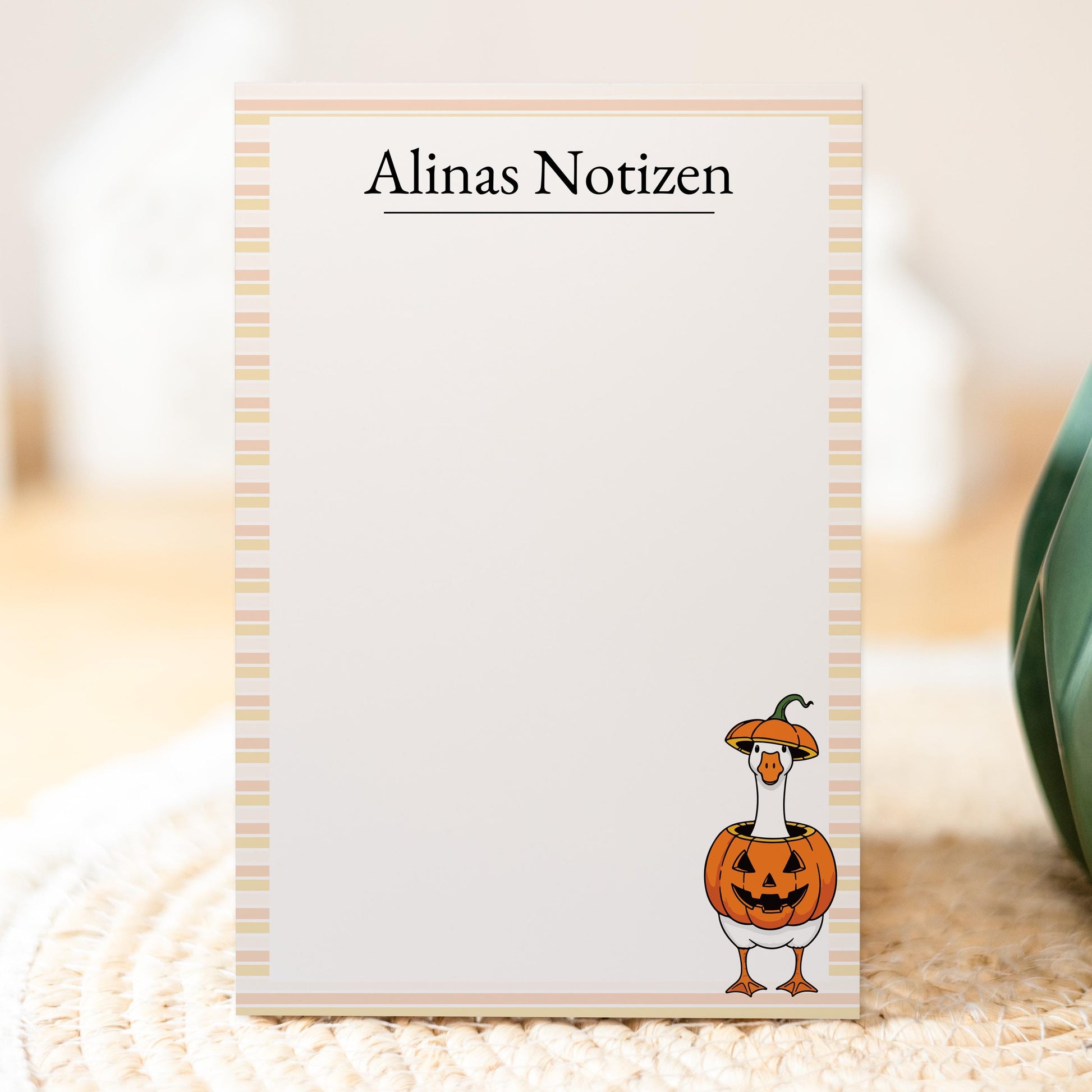 Notizblock Halloween Design, 10x15 cm, 50 Blatt mit Leimbindung, personalisierbar mit Namen, Handmade