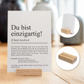 Du bist einzigartig Definition Karte personaliserbar mit Namen Mutmacher Karte Affirmation Karte für Kinder Motivationskarte Freundschaft