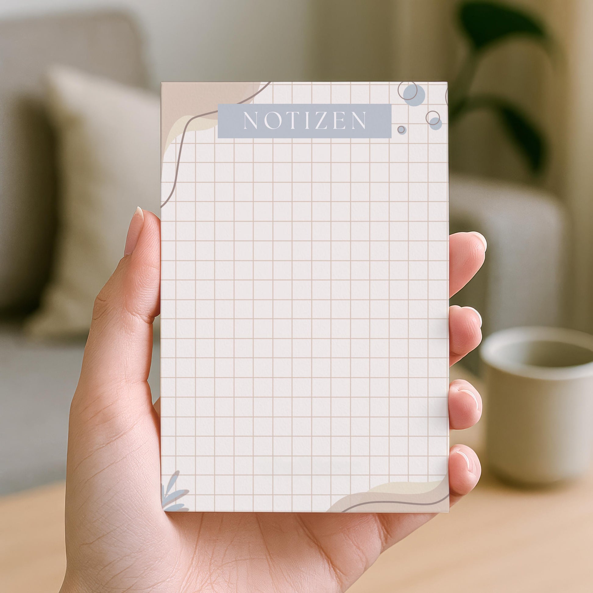 Notizblock Office Design, 10x15 cm, 50 Blatt mit Leimbindung, personalisierbar mit Namen, Handmade