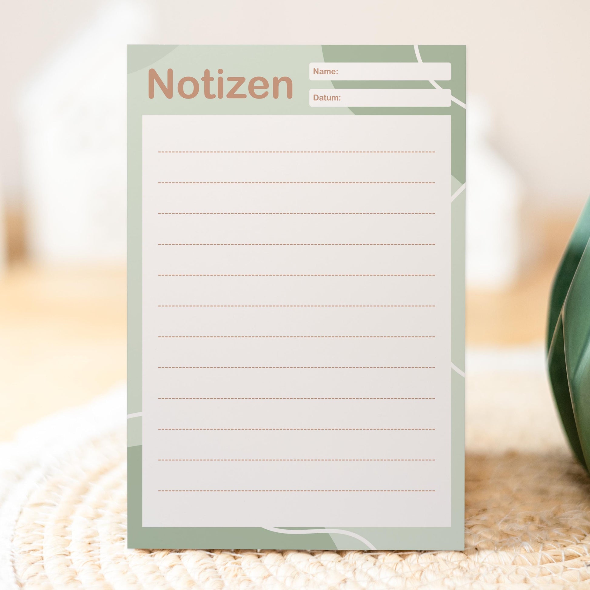 Notizblock Office Design, 10x15 cm, 50 Blatt mit Leimbindung, personalisierbar mit Namen, Handmade