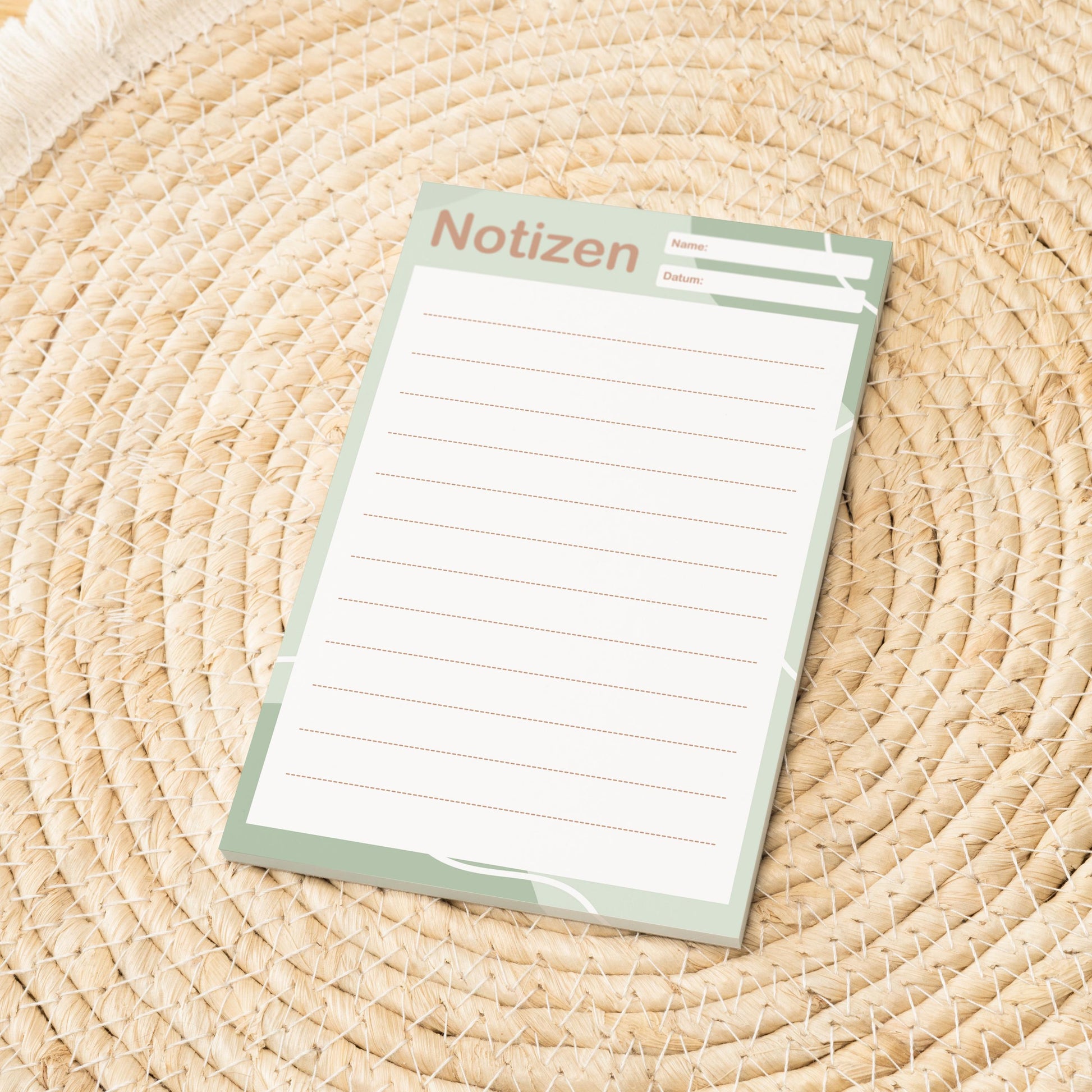 Notizblock Office Design, 10x15 cm, 50 Blatt mit Leimbindung, personalisierbar mit Namen, Handmade