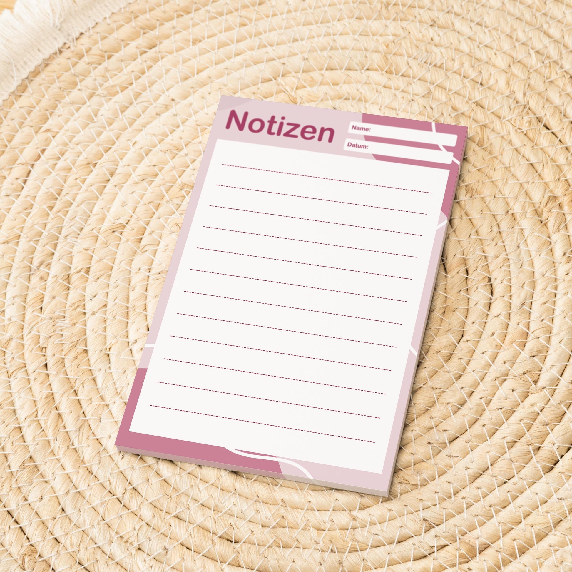 Notizblock Office Design, 10x15 cm, 50 Blatt mit Leimbindung, personalisierbar mit Namen, Handmade