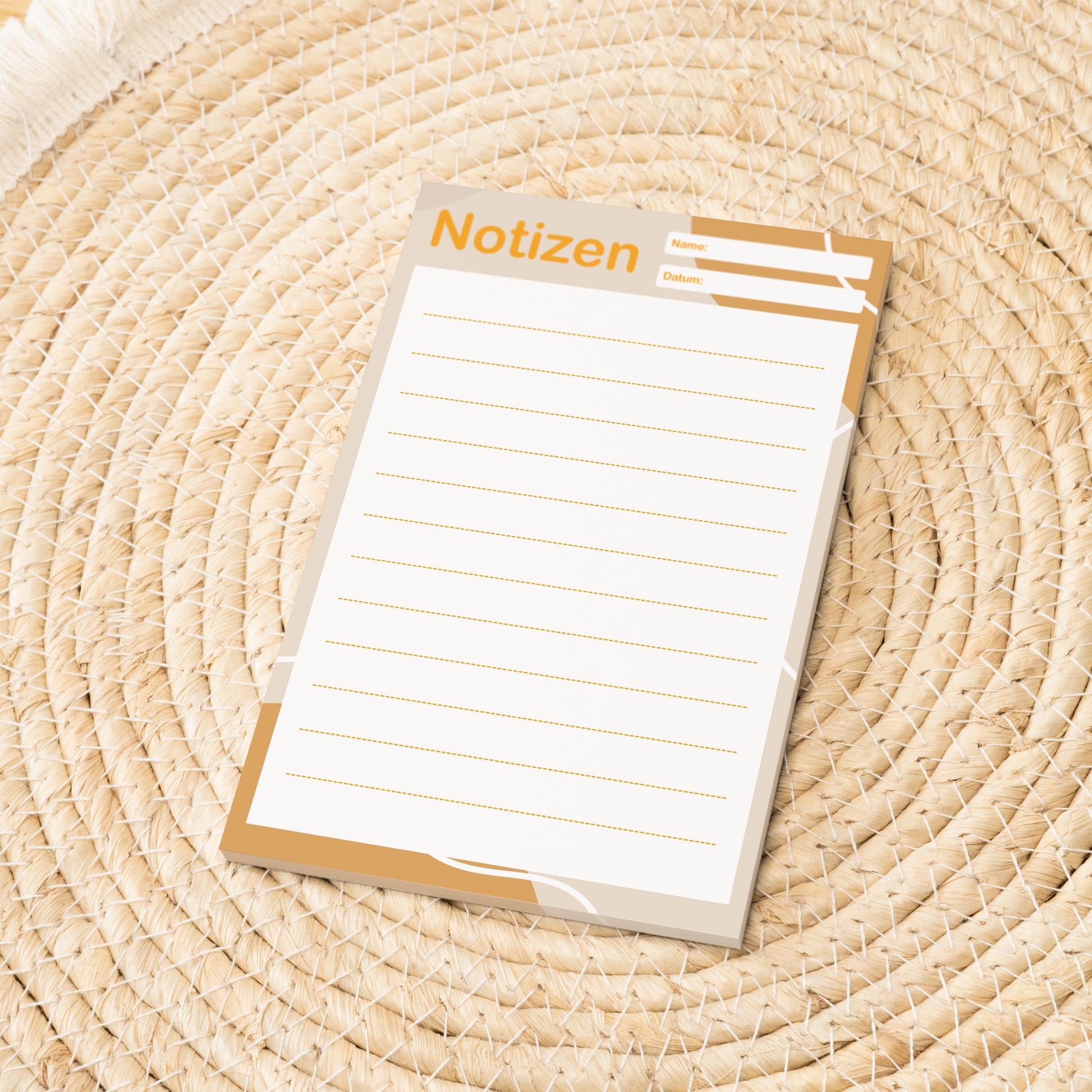 Notizblock Office Design, 10x15 cm, 50 Blatt mit Leimbindung, personalisierbar mit Namen, Handmade