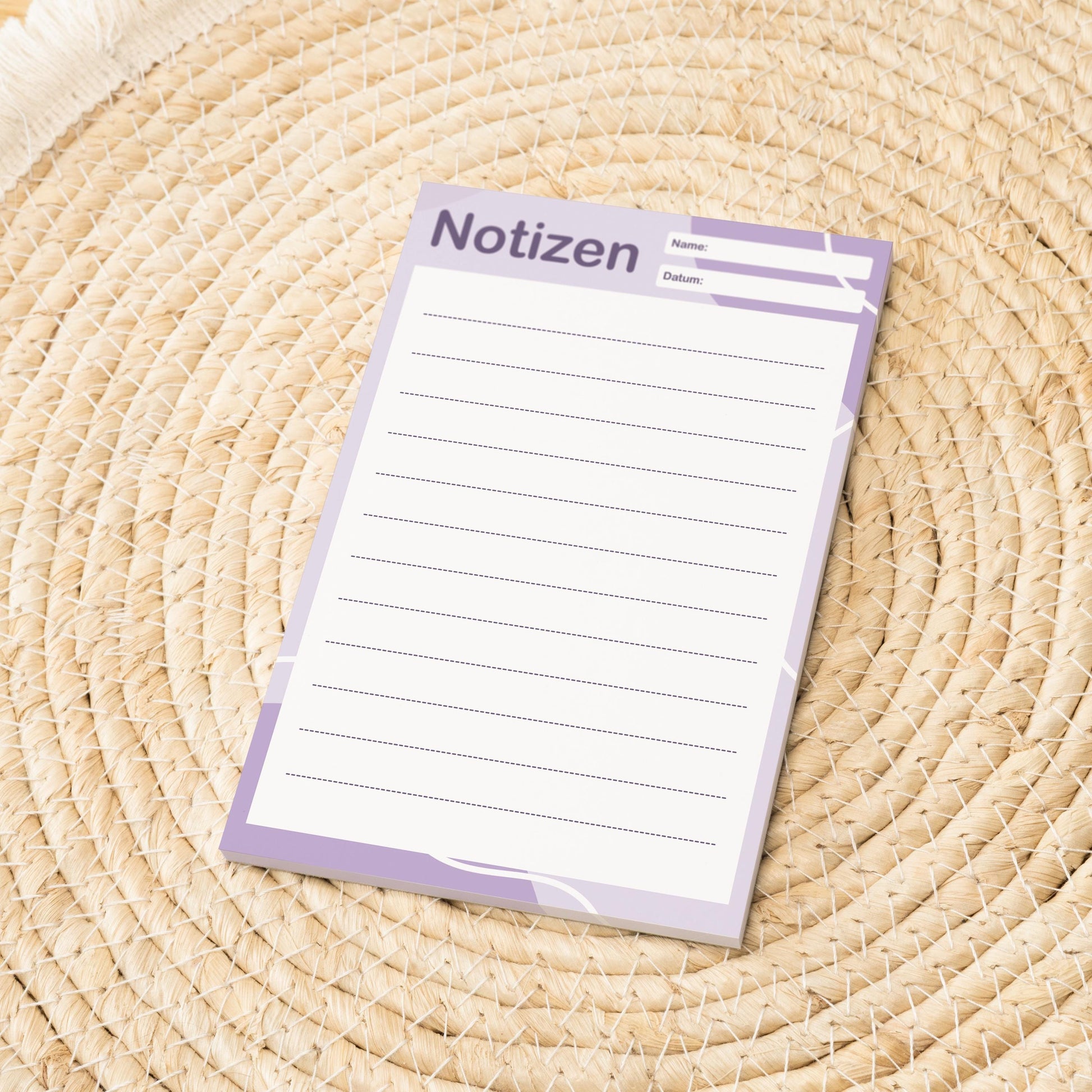 Notizblock Office Design, 10x15 cm, 50 Blatt mit Leimbindung, personalisierbar mit Namen, Handmade