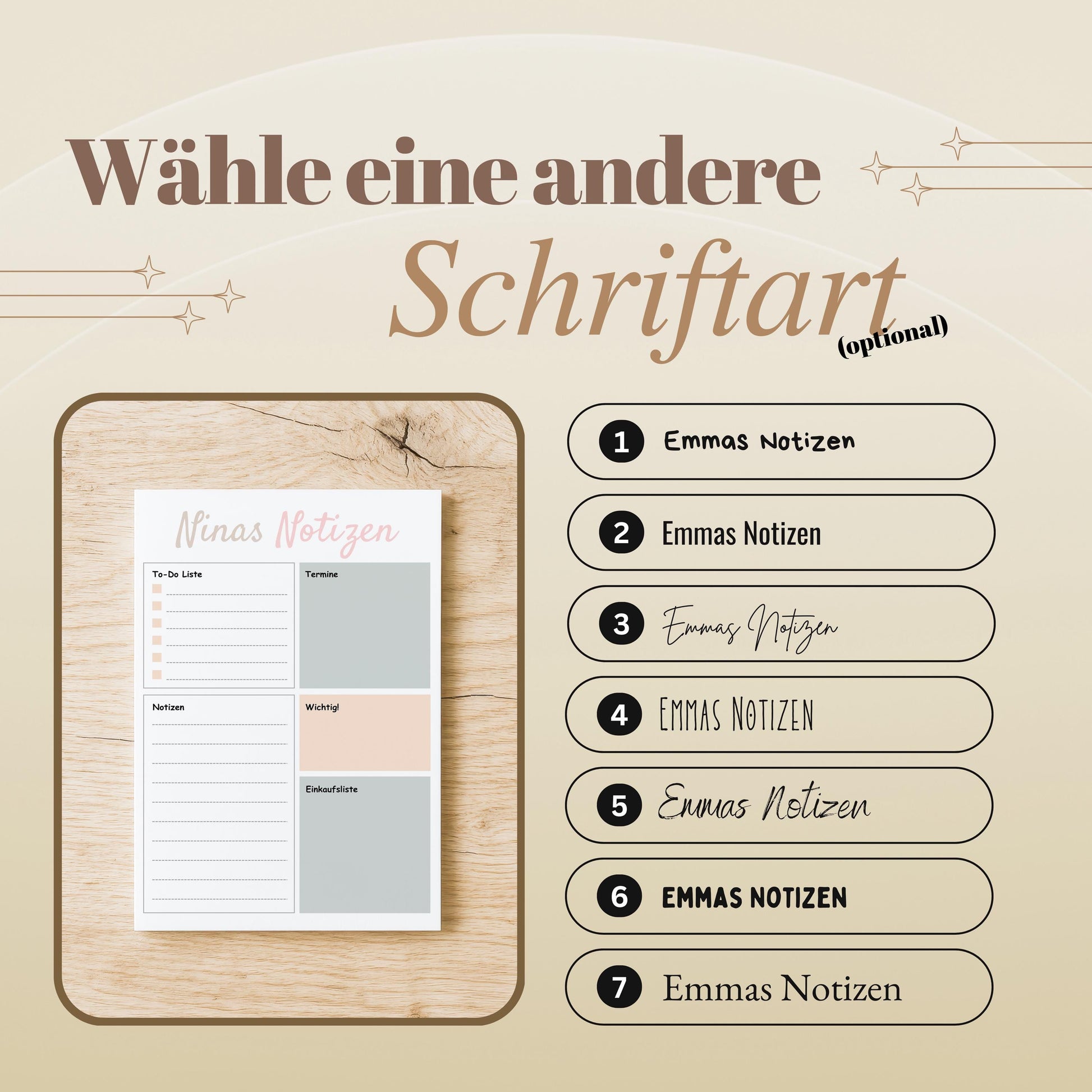 Notizblock Home Design, 10x15 cm, 50 Blatt mit Leimbindung, personalisierbar mit Namen, Handmade