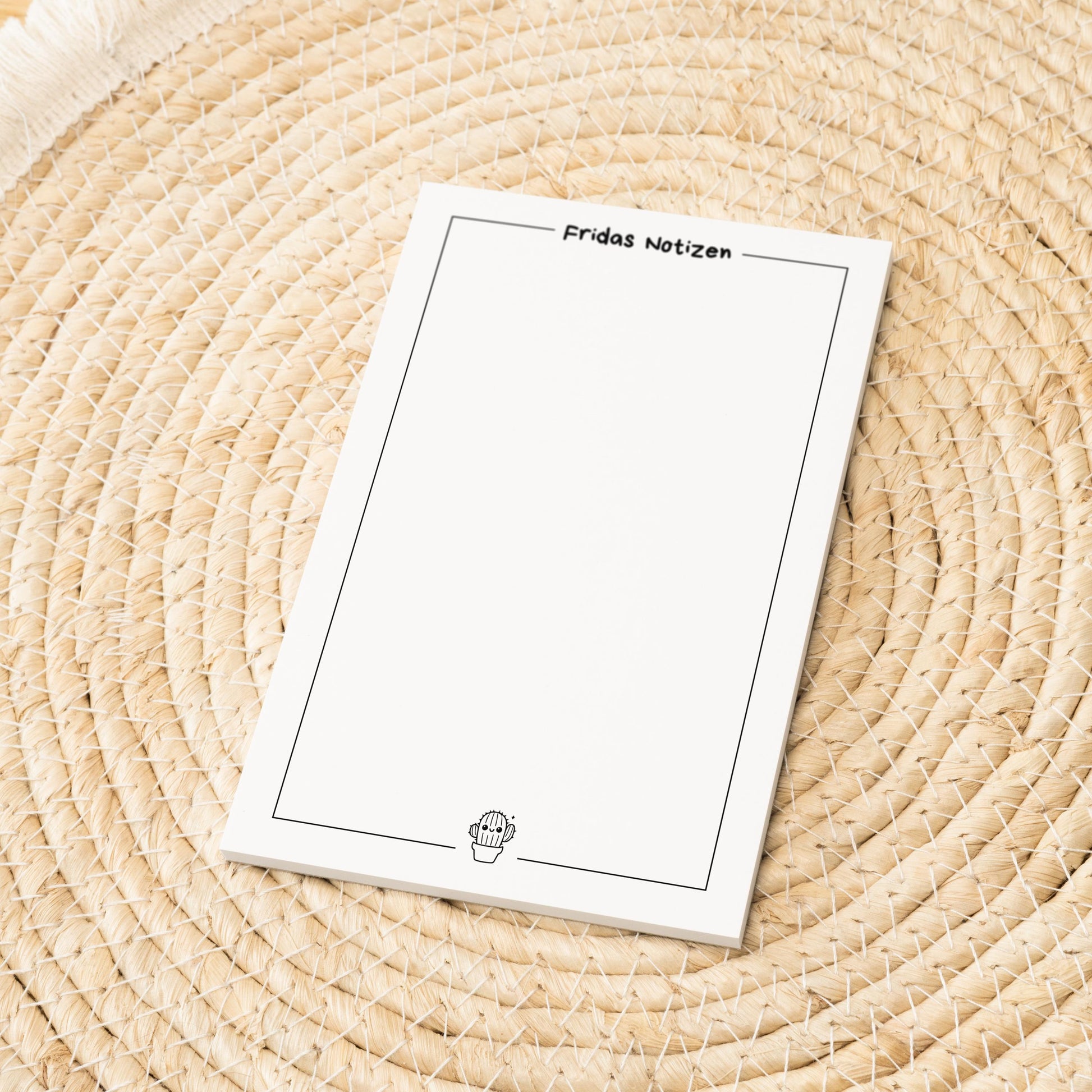Notizblock Minimalistisches Design, 10x15 cm, 50 Blatt mit Leimbindung, personalisierbar mit Namen, Handmade