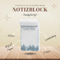 Notizblock Winter Design, 10x15 cm, 50 Blatt mit Leimbindung, personalisierbar mit Namen, Handmade