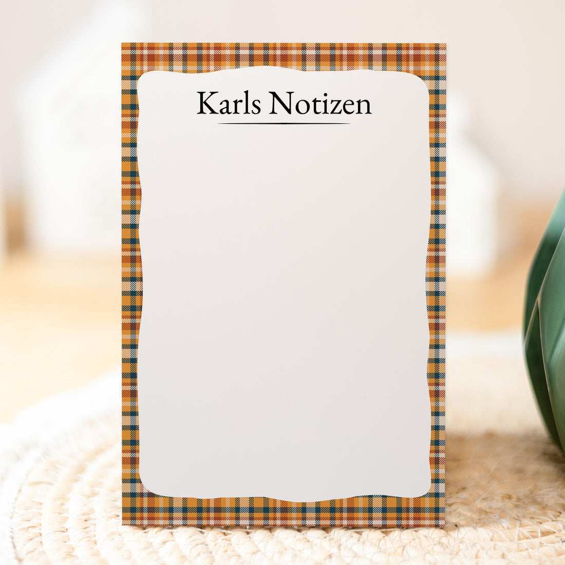 Notizblock Herbst Design, 10x15 cm, 50 Blatt mit Leimbindung, personalisierbar mit Namen, Handmade
