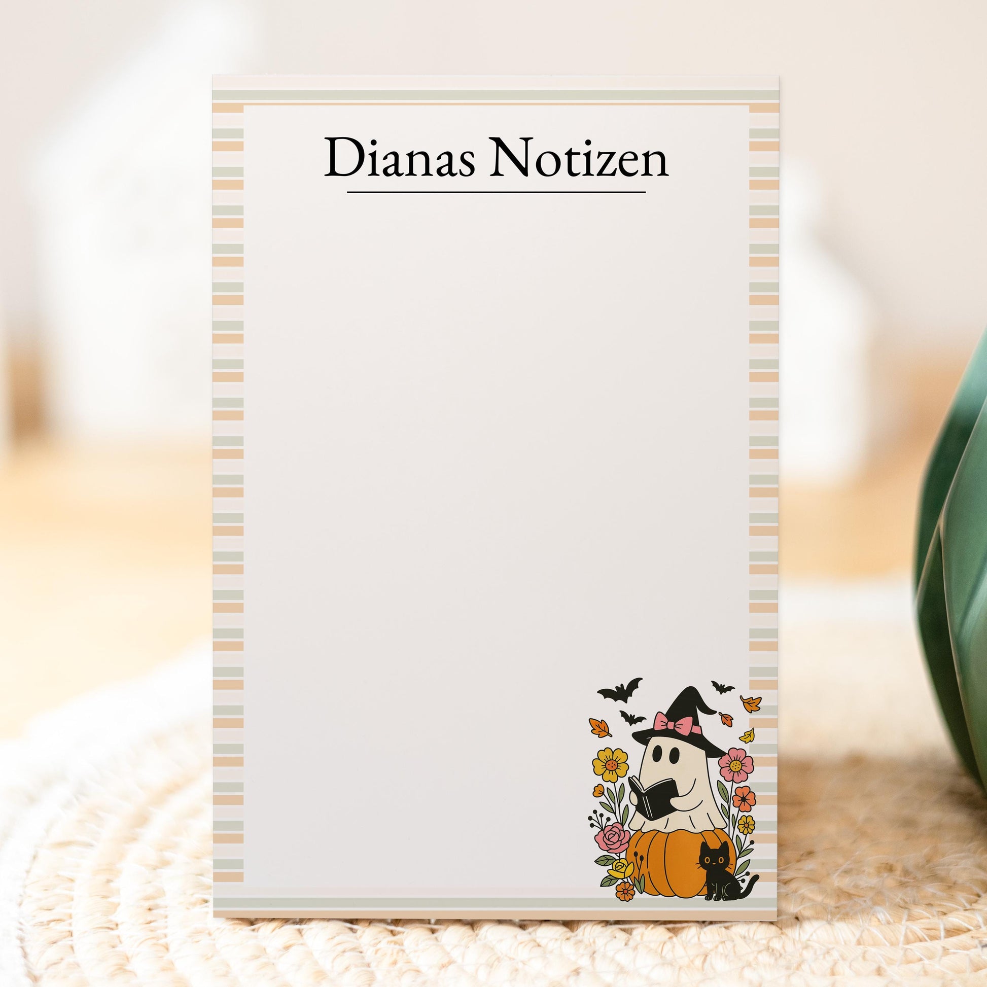 Notizblock Geist Design, 10x15 cm, 50 Blatt mit Leimbindung, personalisierbar mit Namen, Handmade