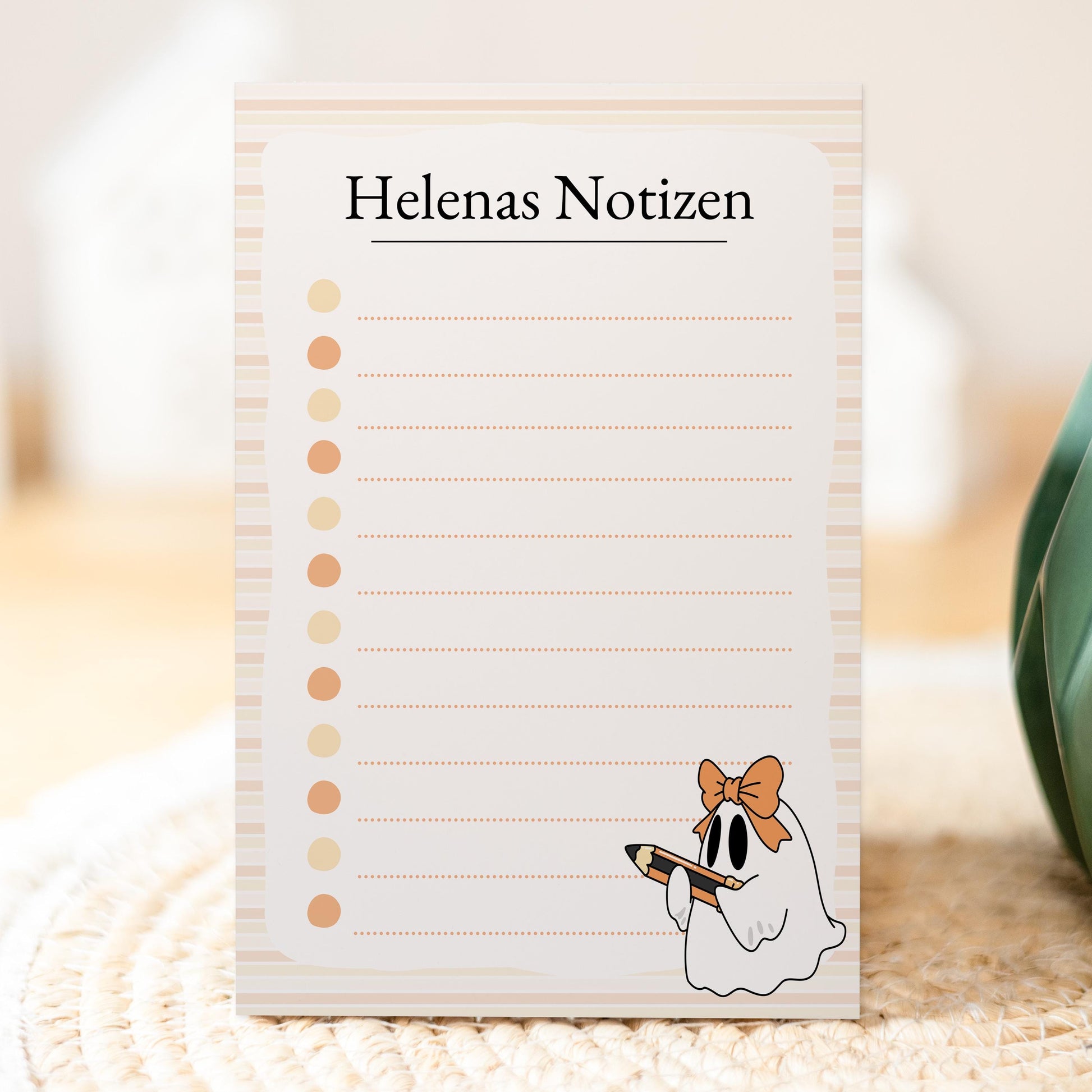 Notizblock Geist Design, 10x15 cm, 50 Blatt mit Leimbindung, personalisierbar mit Namen, Handmade