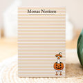 Notizblock Halloween Design, 10x15 cm, 50 Blatt mit Leimbindung, personalisierbar mit Namen, Handmade