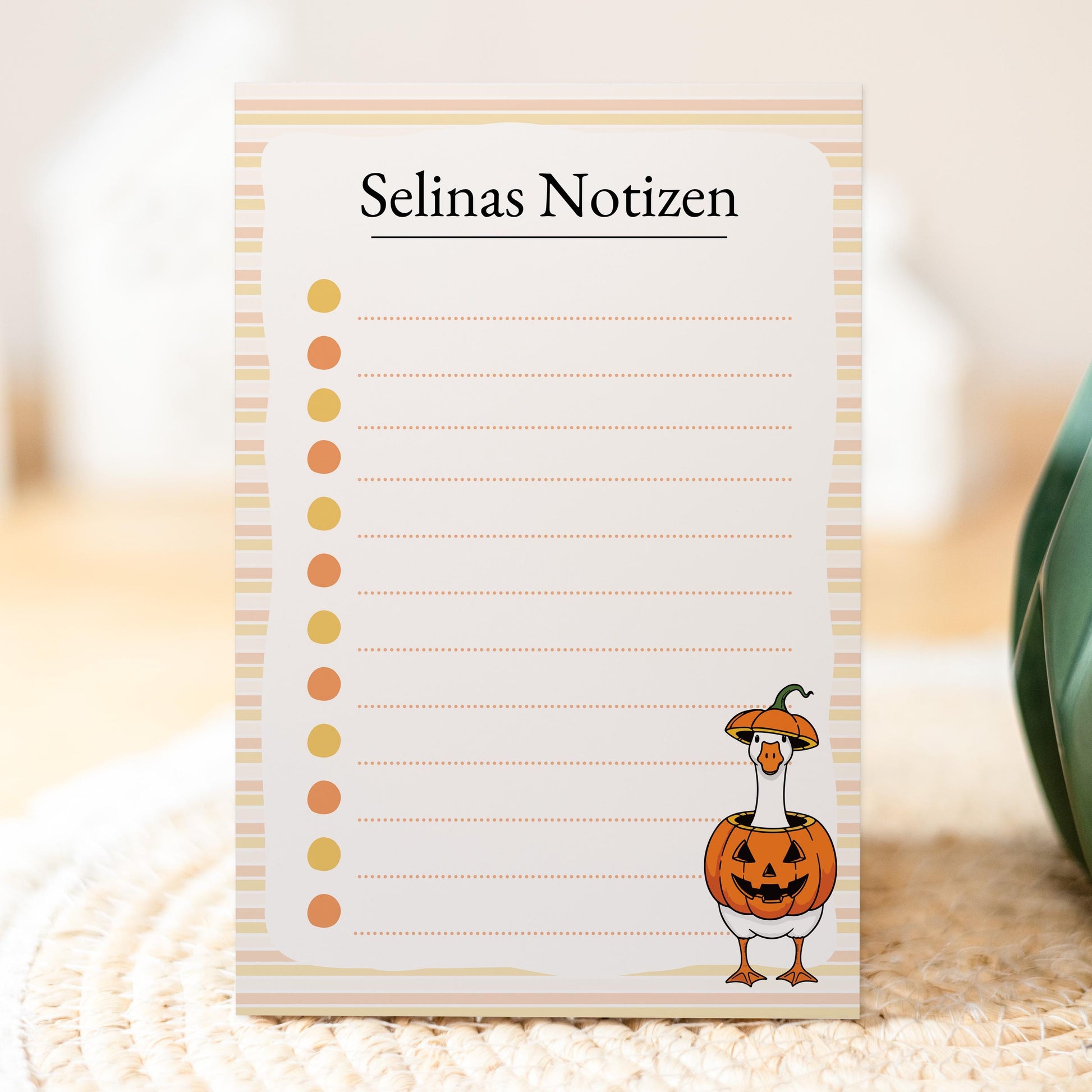 Notizblock Halloween Design, 10x15 cm, 50 Blatt mit Leimbindung, personalisierbar mit Namen, Handmade