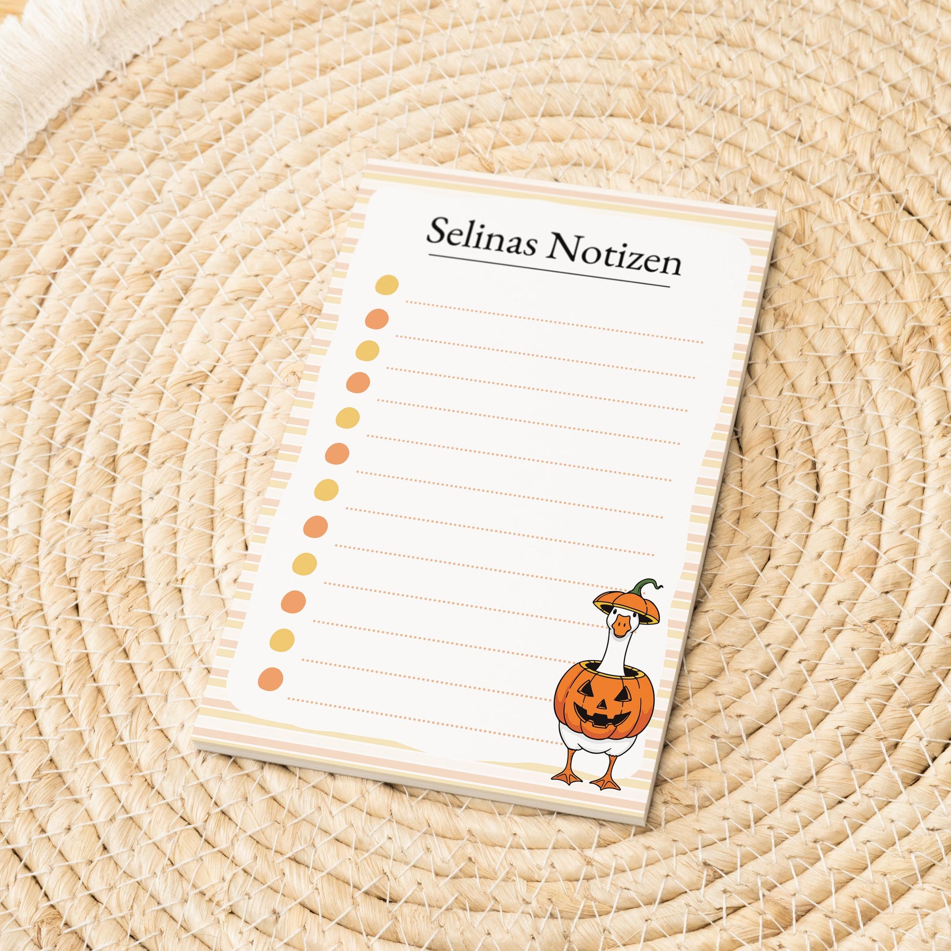 Notizblock Halloween Design, 10x15 cm, 50 Blatt mit Leimbindung, personalisierbar mit Namen, Handmade