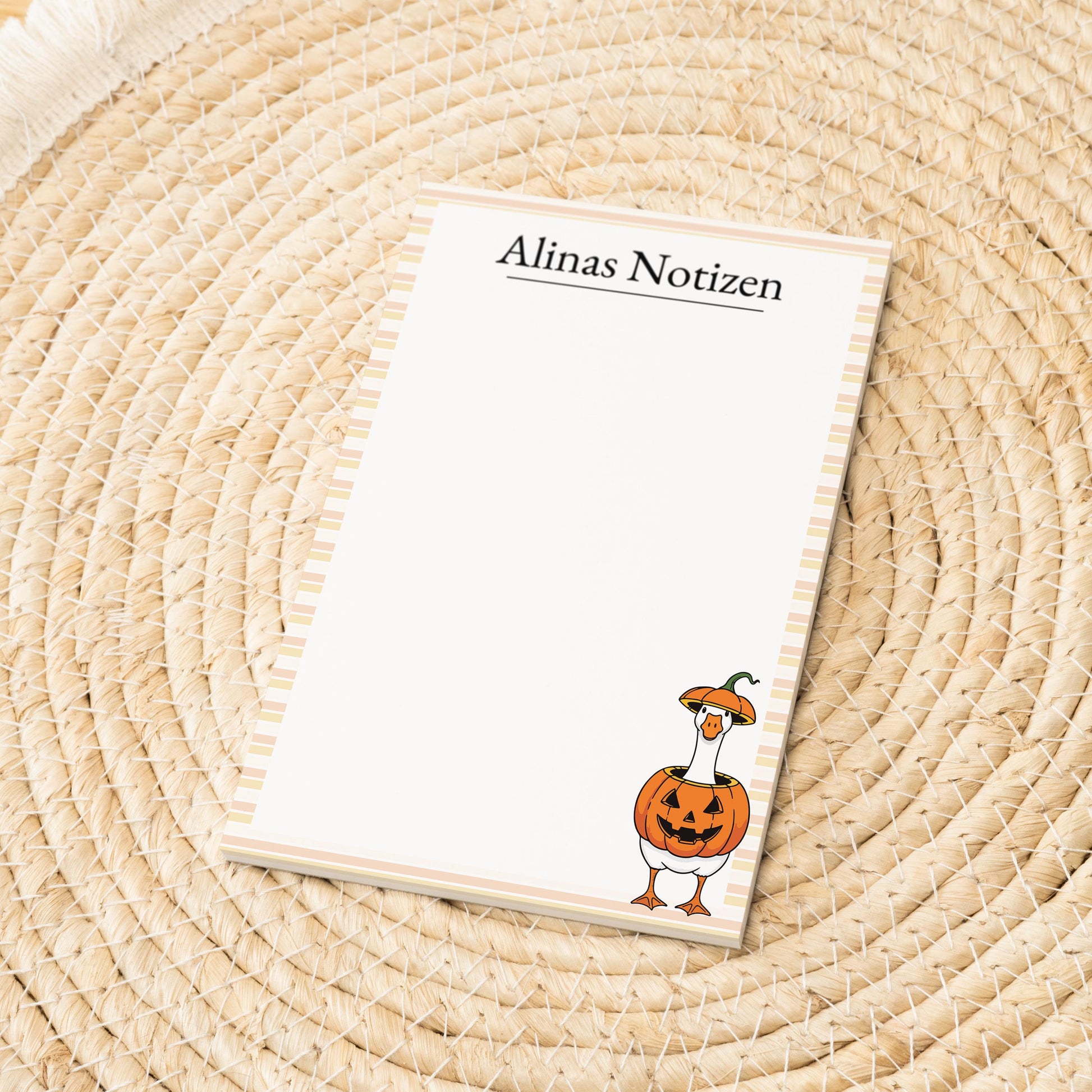 Notizblock Halloween Design, 10x15 cm, 50 Blatt mit Leimbindung, personalisierbar mit Namen, Handmade