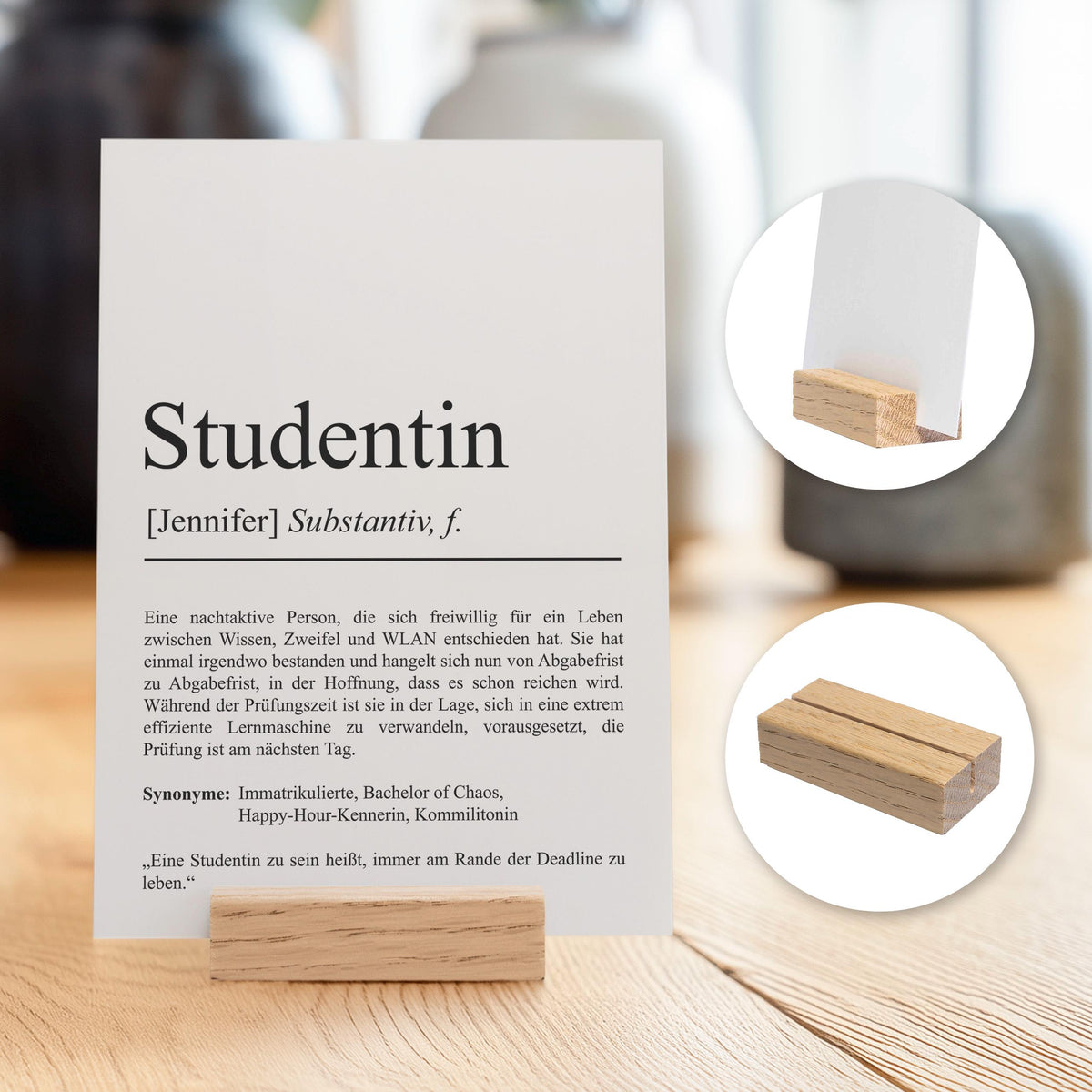 Studentin Definition Karte personalisierbar mit Namen Beruf Grußkarte Studentin Geschenk Geburtstag Studentin Postkarte Definition