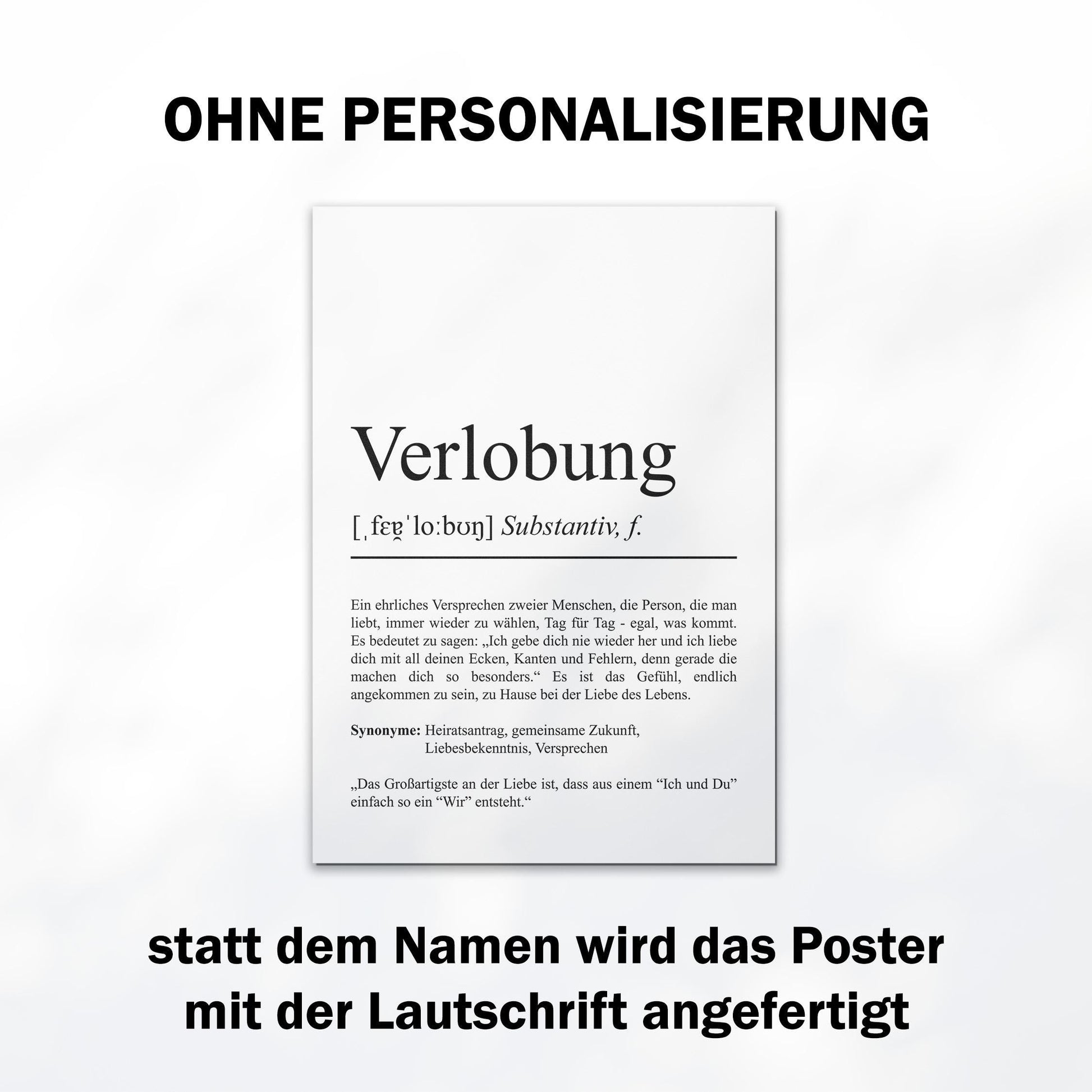 Verlobung Definition Poster personalisierbar mit Namen Verlobung Geschenk Hochzeit Poster Heiraten Verlobungsgeschenk Definition
