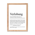 Verlobung Definition Poster personalisierbar mit Namen Verlobung Geschenk Hochzeit Poster Heiraten Verlobungsgeschenk Definition