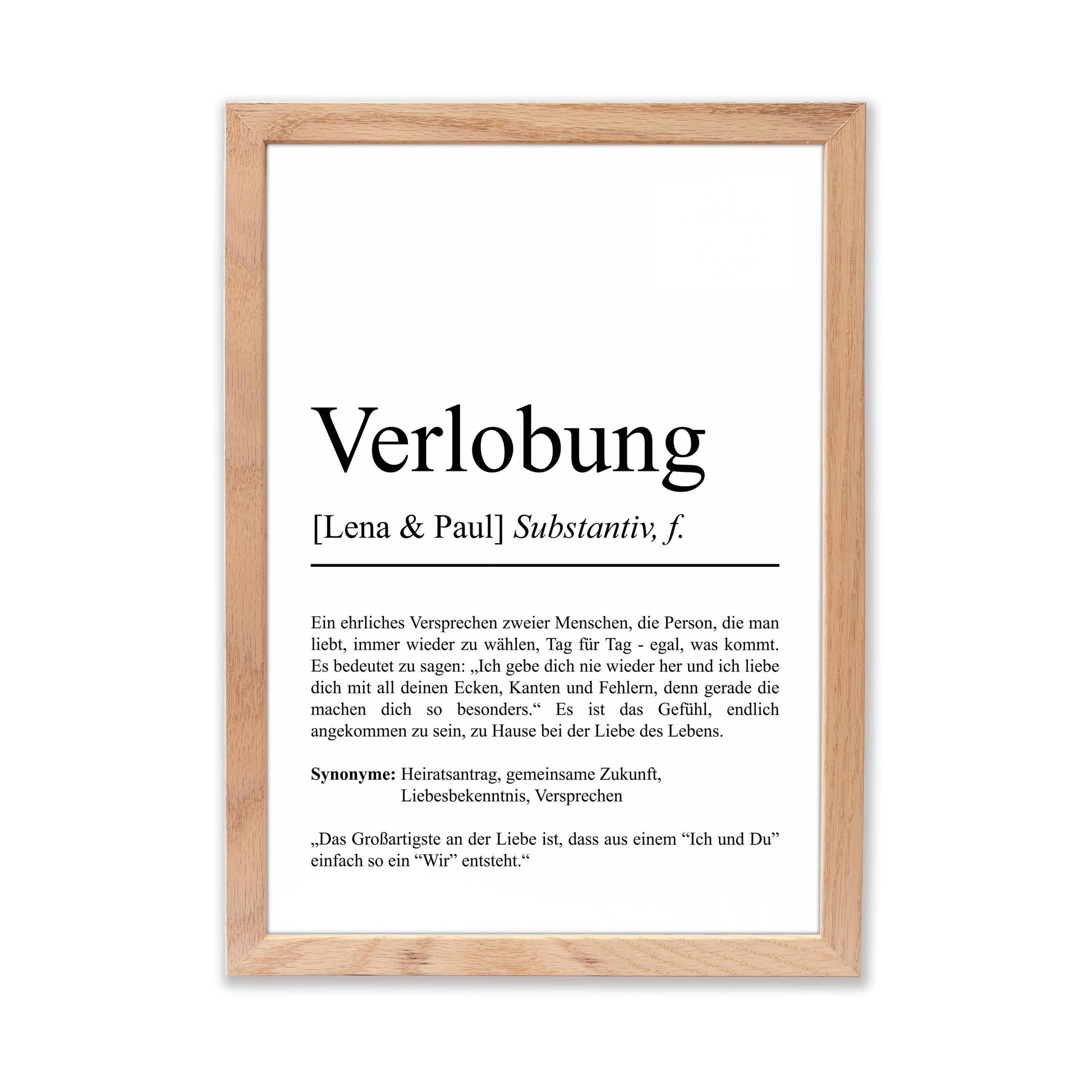 Verlobung Definition Poster personalisierbar mit Namen Verlobung Geschenk Hochzeit Poster Heiraten Verlobungsgeschenk Definition