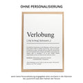 Verlobung Definition Karte personalisierbar mit Namen Verlobung Grußkarte Geschenk für Verliebte Postkarte Definition Verlobung Klappkarte