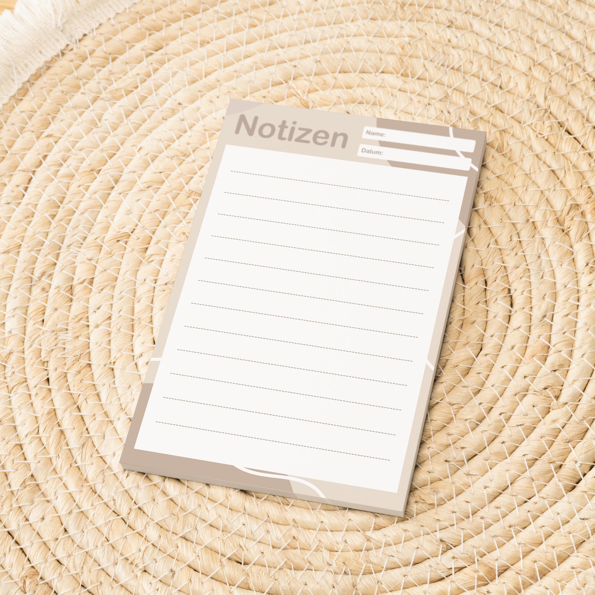 Notizblock Office Design, 10x15 cm, 50 Blatt mit Leimbindung, personalisierbar mit Namen, Handmade