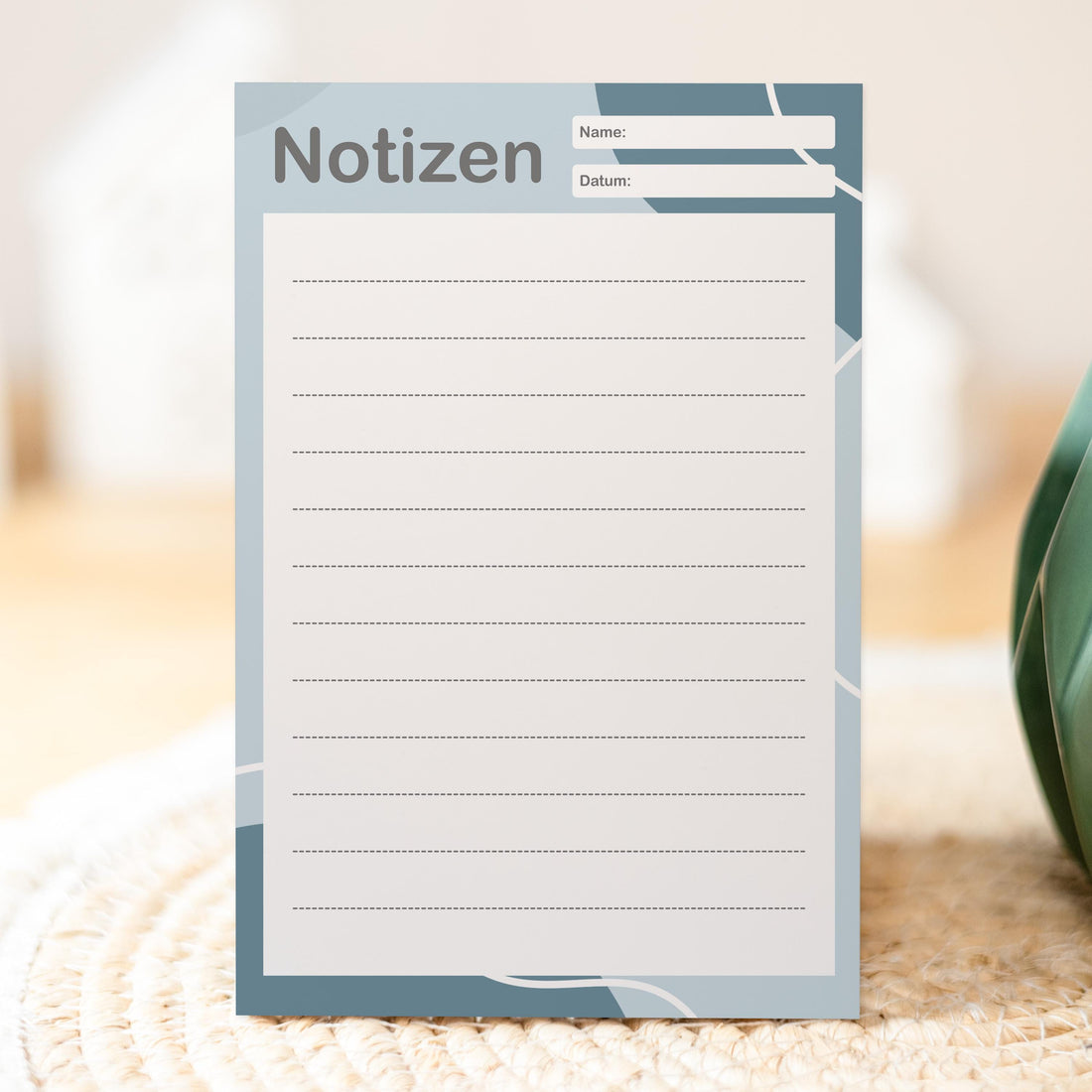 Notizblock Office Design, 10x15 cm, 50 Blatt mit Leimbindung, personalisierbar mit Namen, Handmade