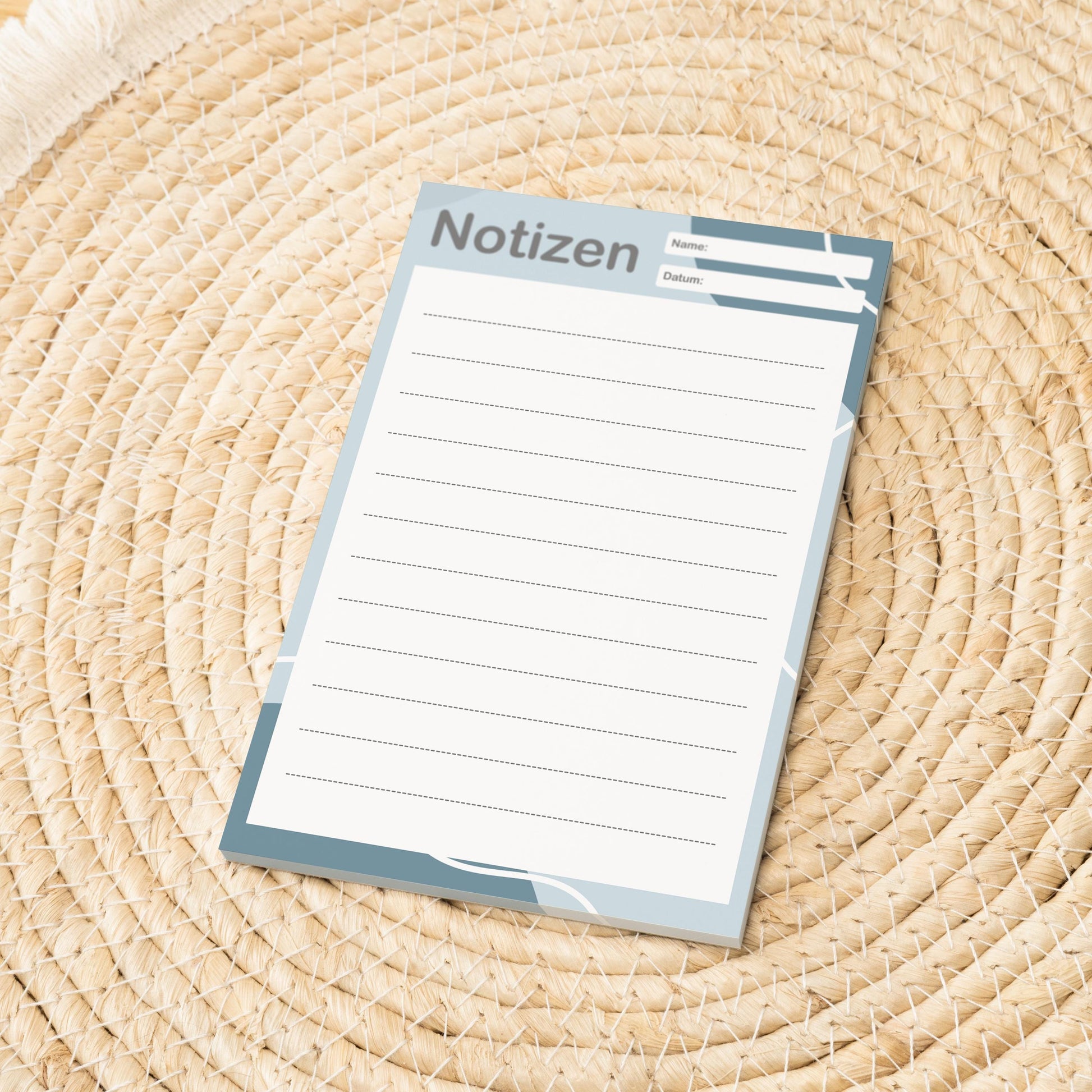 Notizblock Office Design, 10x15 cm, 50 Blatt mit Leimbindung, personalisierbar mit Namen, Handmade