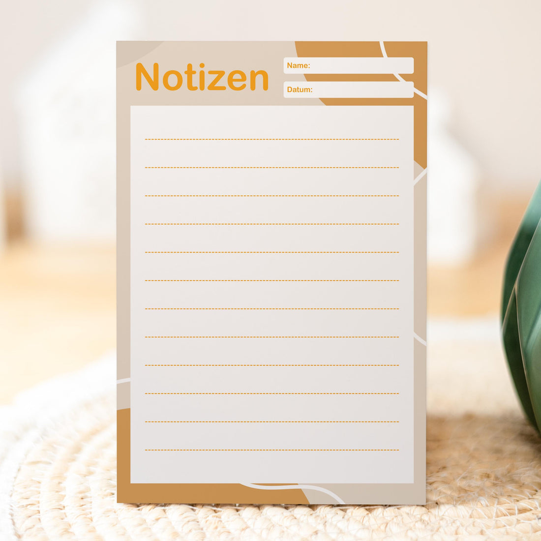 Notizblock Office Design, 10x15 cm, 50 Blatt mit Leimbindung, personalisierbar mit Namen, Handmade