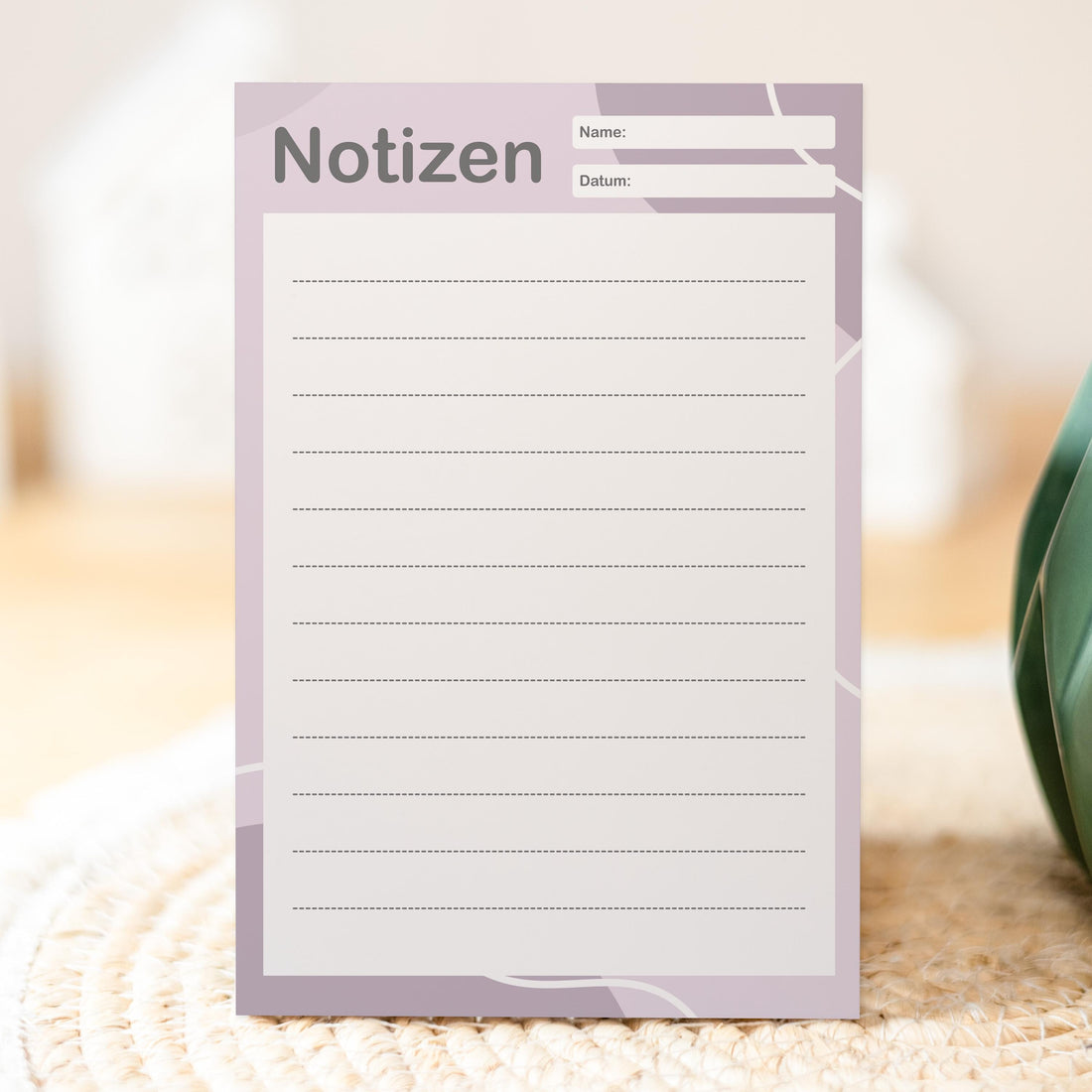 Notizblock Office Design, 10x15 cm, 50 Blatt mit Leimbindung, personalisierbar mit Namen, Handmade