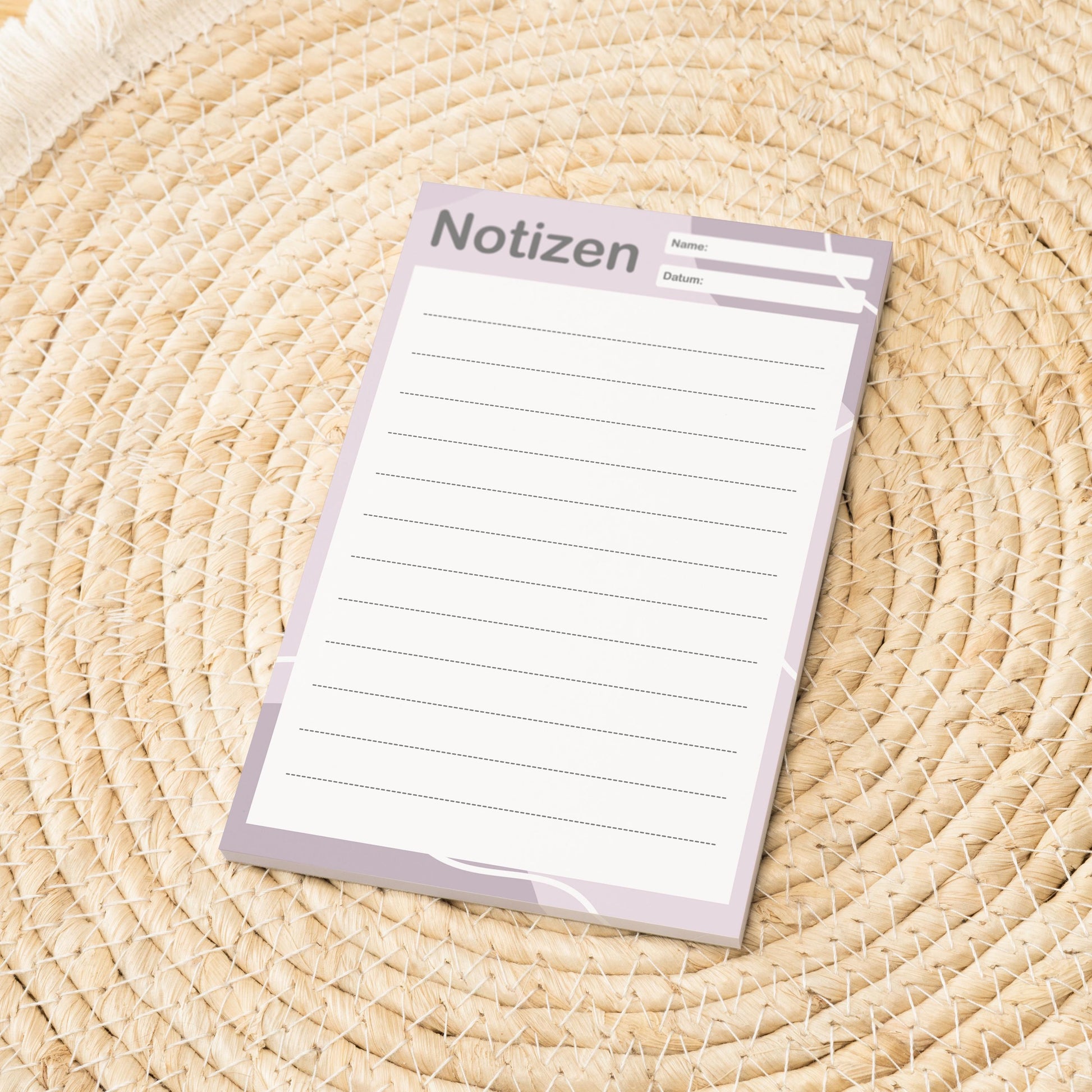 Notizblock Office Design, 10x15 cm, 50 Blatt mit Leimbindung, personalisierbar mit Namen, Handmade