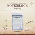 Notizblock Winter Design, 10x15 cm, 50 Blatt mit Leimbindung, personalisierbar mit Namen, Handmade