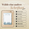 Notizblock Winter Design, 10x15 cm, 50 Blatt mit Leimbindung, personalisierbar mit Namen, Handmade