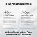Anlagenmechaniker Definition Poster personalisierbar mit Namen Beruf Poster Mechaniker Geschenk Einzug Geburtstag Geschenk Mechaniker Poster