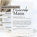 Feuerwehrmann Definition Poster personalisierbar mit Namen Beruf Poster Feuerwehr Geschenk Einzug Geburtstag Poster Beruf Definition