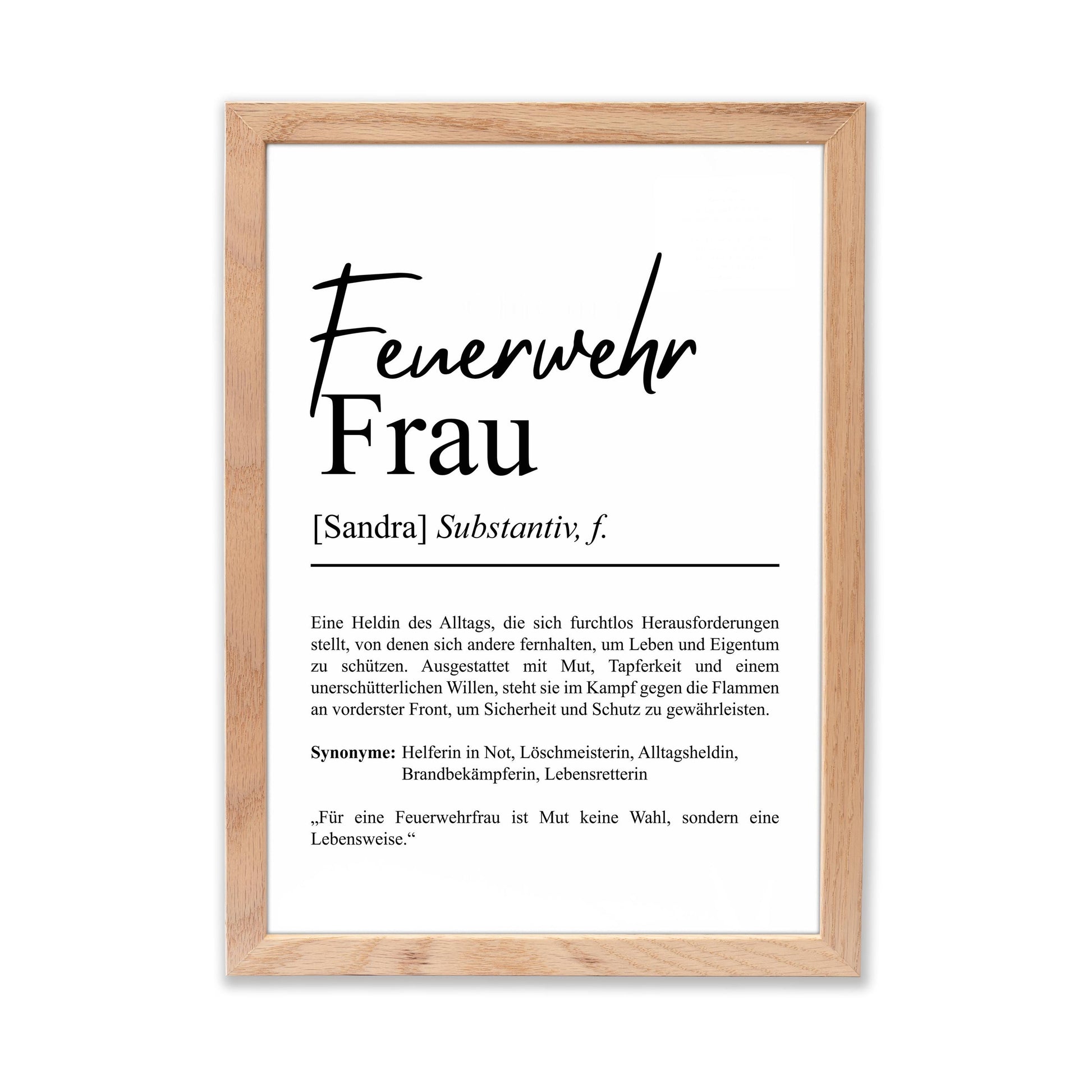Feuerwehrmann Definition Poster personalisierbar mit Namen Beruf Poster Feuerwehr Geschenk Einzug Geburtstag Poster Beruf Definition
