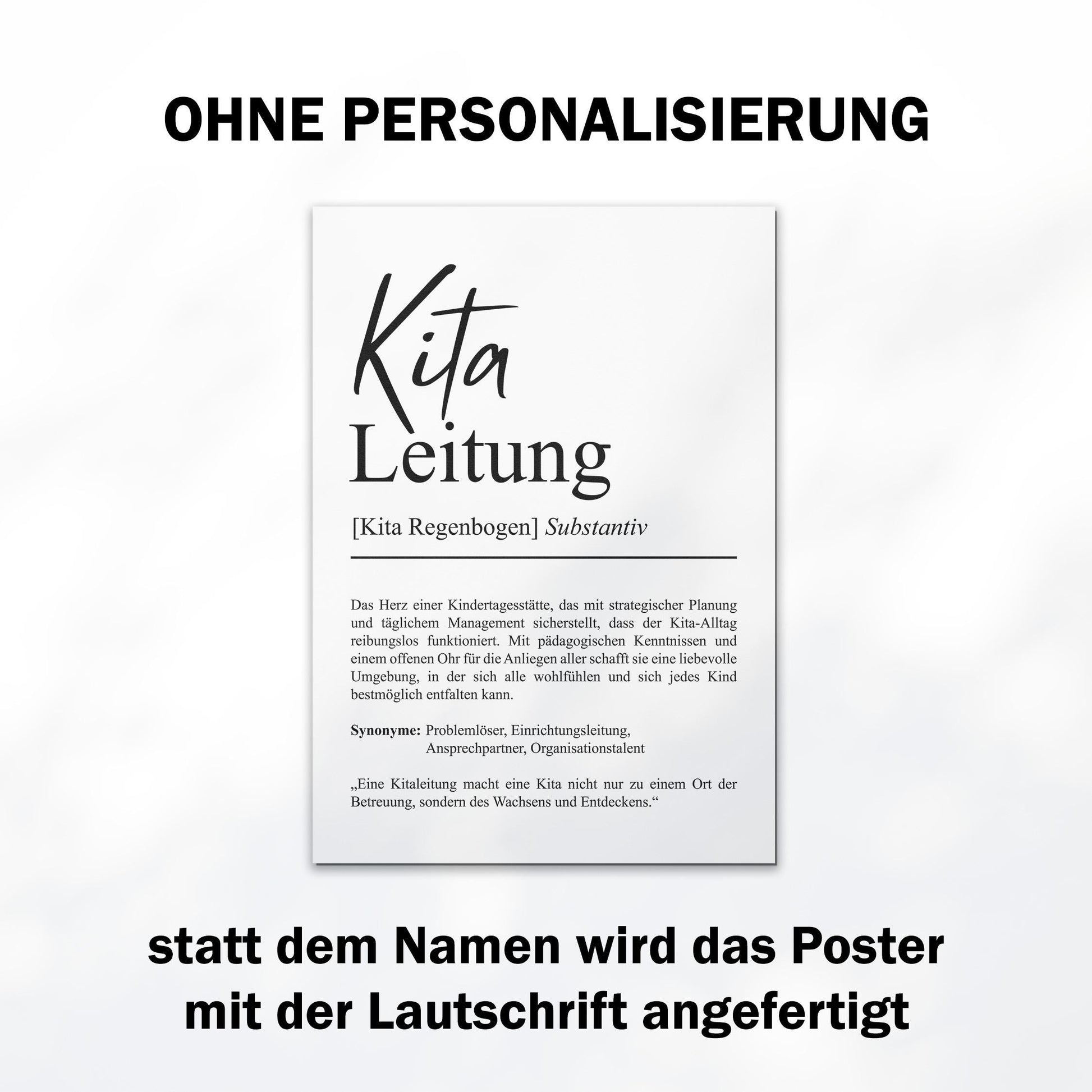 Kitaleitung Definition Poster personalisierbar mit Namen Beruf Poster Kitaleitung Geschenk Einzug Geburtstag Geschenk Poster Kitaleitung