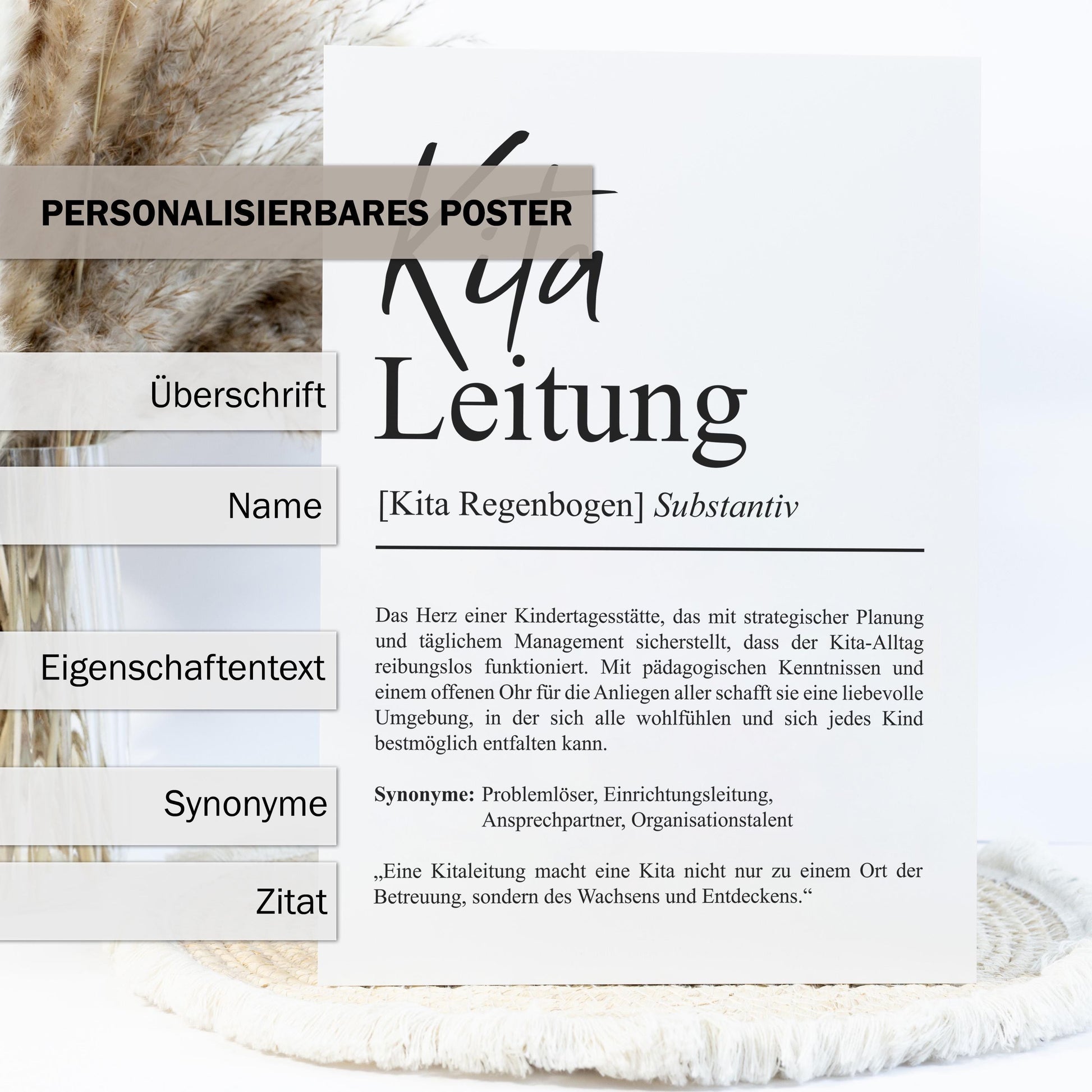 Kitaleitung Definition Poster personalisierbar mit Namen Beruf Poster Kitaleitung Geschenk Einzug Geburtstag Geschenk Poster Kitaleitung