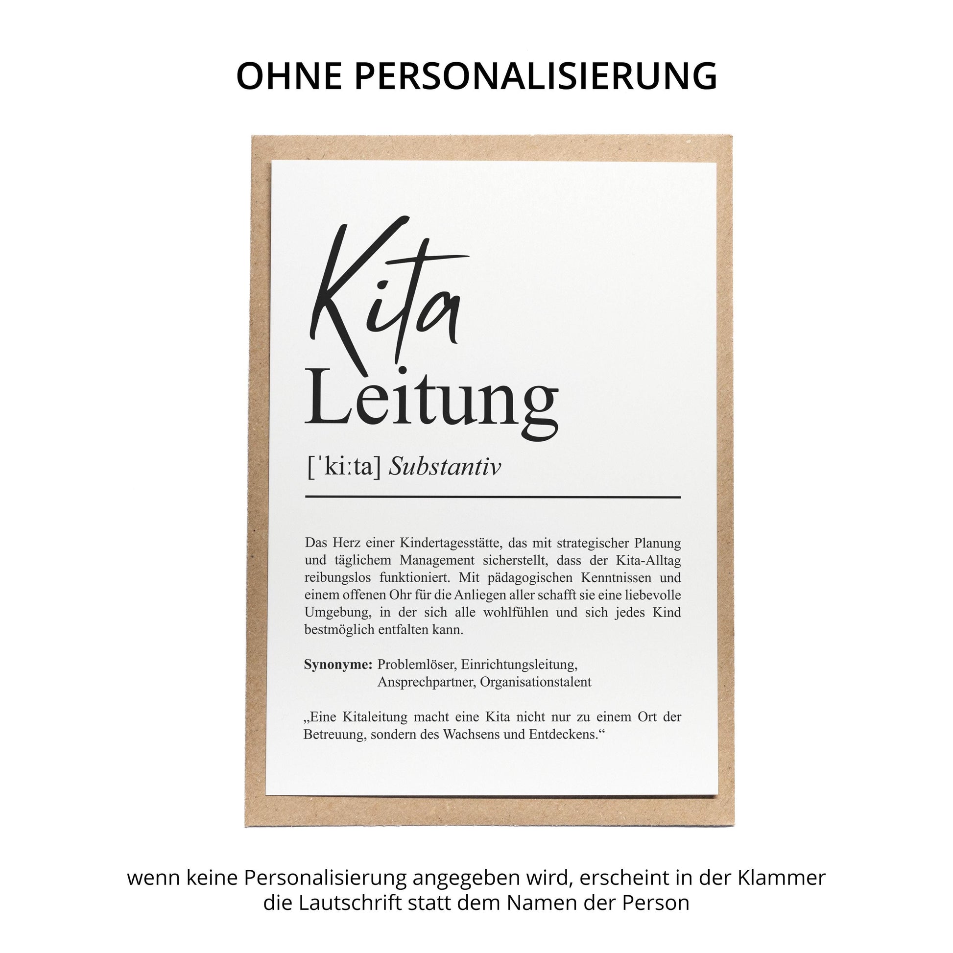 Kitaleitung Definition A6 Karte personalisierbar mit Namen Beruf Grußkarte Kitaleitung Geschenk Geburtstag Kitaleitung Postkarte