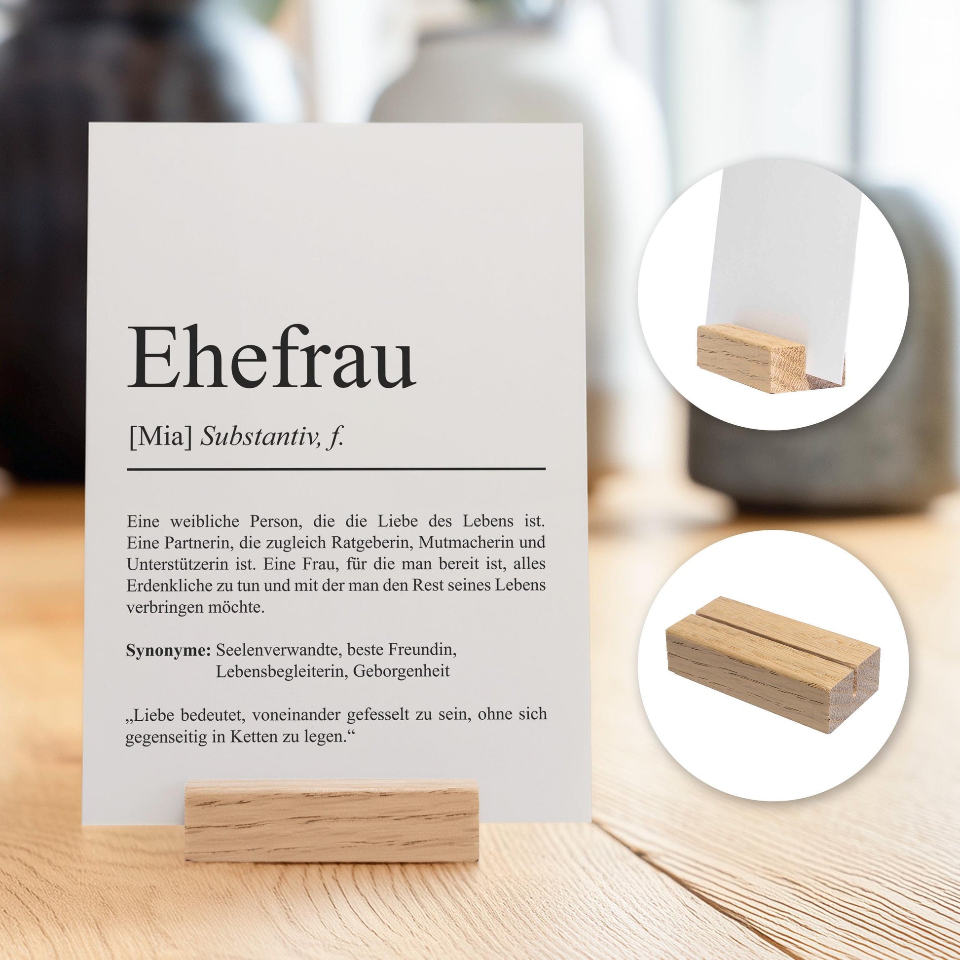 Ehefrau Definition Karte personalisierbar mit Namen Ehefrau Grußkarte Geschenk für Ehefrau Postkarte Definition Ehefrau