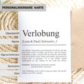 Verlobung Definition Karte personalisierbar mit Namen Verlobung Grußkarte Geschenk für Verliebte Postkarte Definition Verlobung Klappkarte