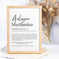 Anlagenmechaniker Definition Poster personalisierbar mit Namen Beruf Poster Mechaniker Geschenk Einzug Geburtstag Geschenk Mechaniker Poster