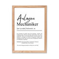 Anlagenmechanikerin Definition Poster personalisierbar mit Namen Beruf Poster Mechanikerin Geschenk Einzug Geburtstag Geschenk Mechanikerin